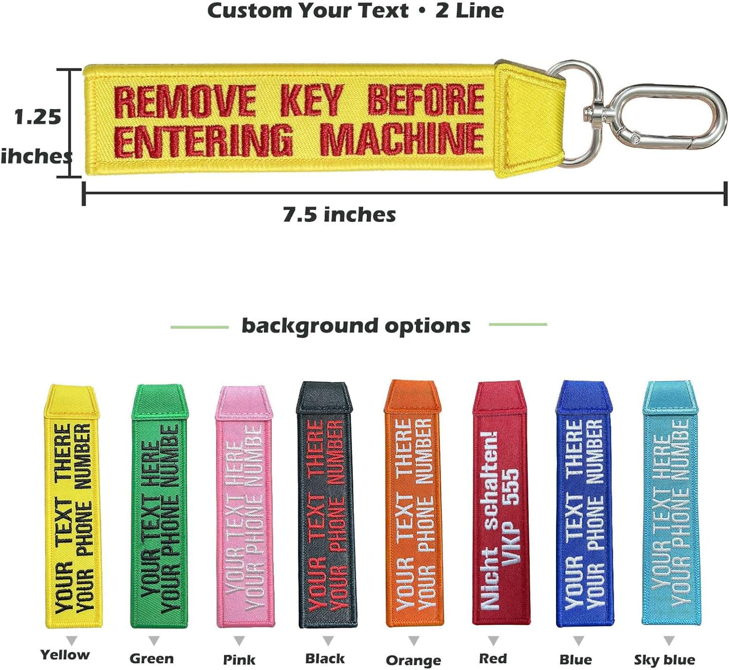 Personalised Keychain, Custom Text/Name bag tags, Embroidered Key Tag for Motorcycle, Luggage, Scooter, Car, Backpacks-Custom Gift Keychain for Men and Women，Couples, Families, Friends,camper