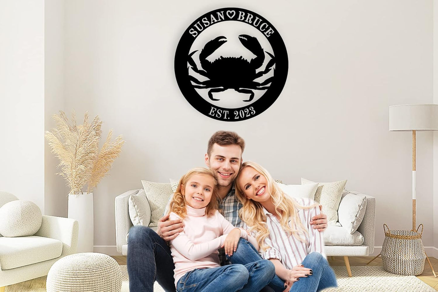 Personalized Metal Beach Crab Sign Custom Metal Crab Sign