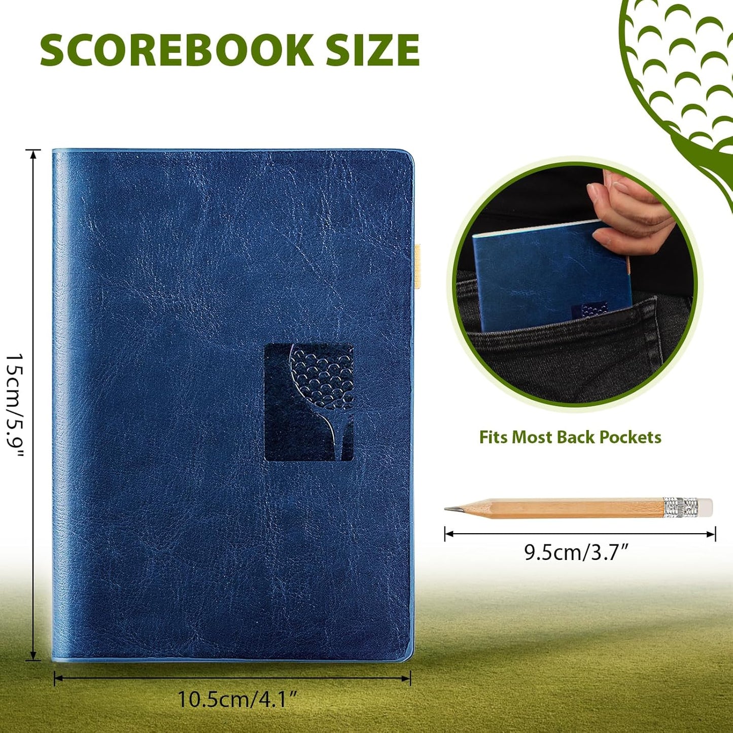 Set for Dad Includes Golf Scorecard Book, Bag Tag with 5 Tees & Golf Club-Shaped Pen - Funny Birthday Present from Daughter, Son or Kids,Best Dad by Par