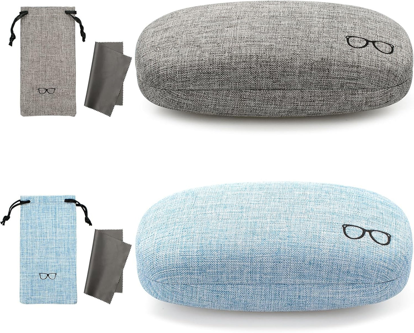 Vemiss Hard Shell Eyeglasses Cases, Linen Fabrics Protector Sunglasses Case, Large Glasses Case