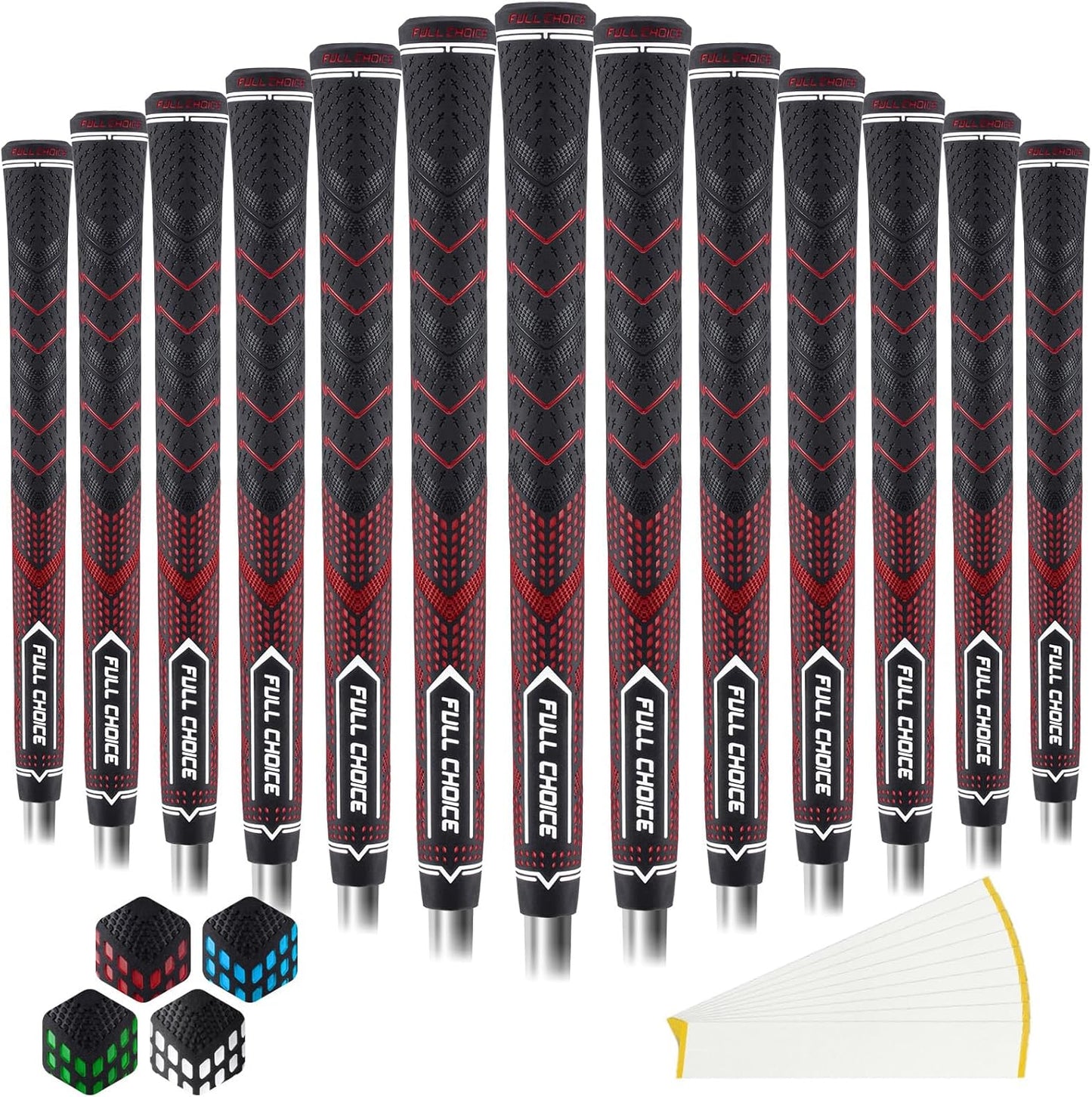 Rubber Golf Grips 13 Pack, High Traction, Non-Slip, Advanced Texture, Choose from 13 Grips or 13 Grips with Regripping Kit, Standard/Mid/Jumbo Size, 4 Colors Available RG01 Golf Club Grips