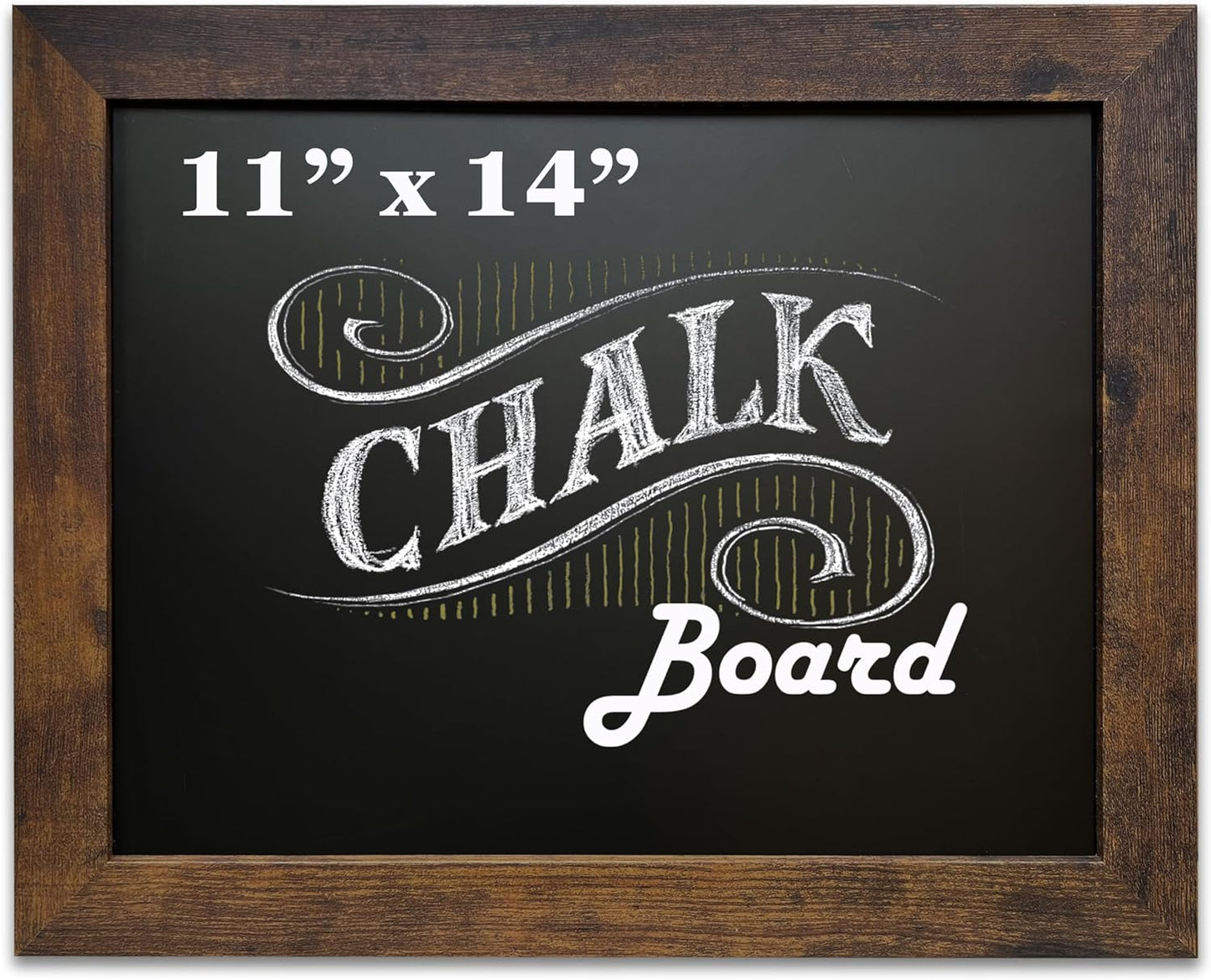 Loddie Doddie Magnetic Chalkboard for Wall - 11 x 14 in Rustic Frame - Easy-to-Erase & Stain-Resistant Chalkboard Calendar & Magnet Board