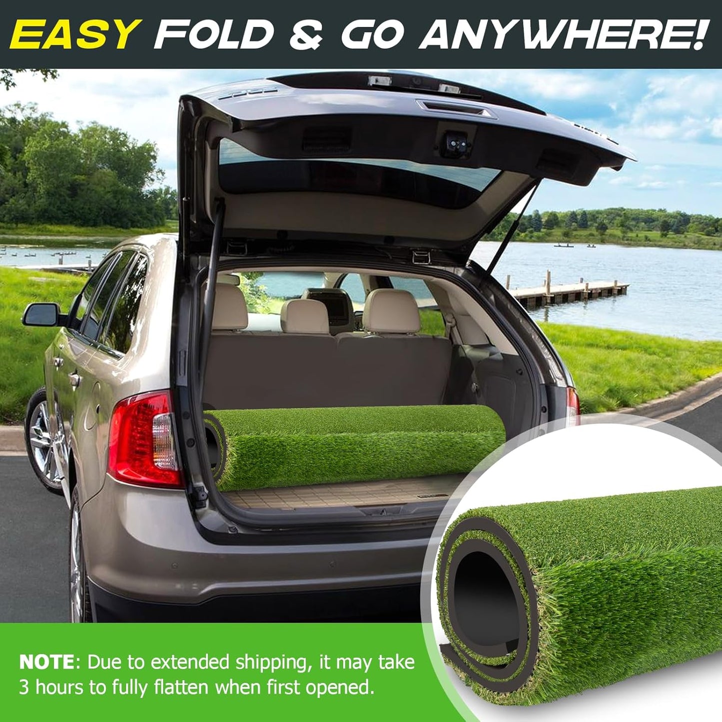 Bltend Dual Turf Golf Mat 31mm: 5x5ft/5x4ft Heavy-Duty Golf Hitting Mats Practice Outdoor/Indoor, Elite Dense Artificial Turf Matt Training Aid for Garage/Simulators/Driving Range/Backyard