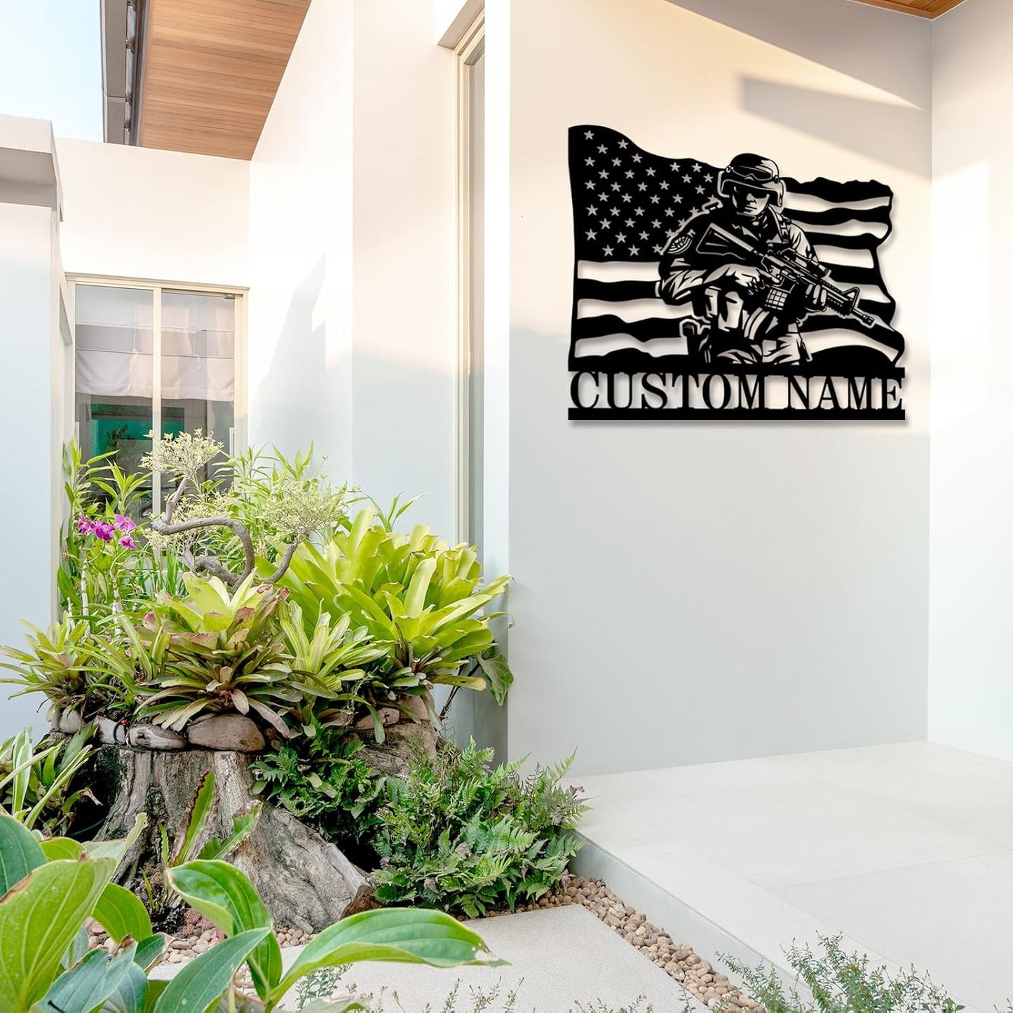 Personalized Army Soldiers Metal Signs Custom Military Metal Wall Art Patriotic American Flag Wall Decor Personalized US Military Army Gifts Veterans Day Gifts