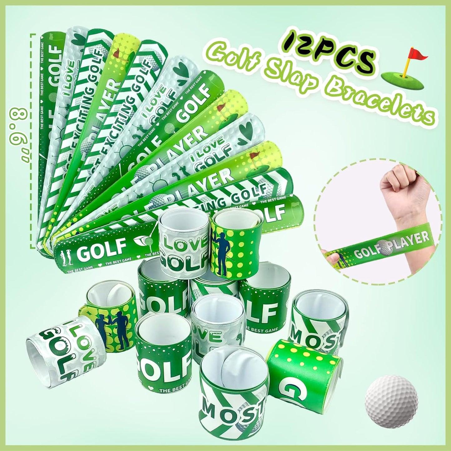 Golf Party Favors 110Pcs Golf Themed Birthday Party Supplies Include Keychains Slap Bracelets Goodie Bags Stickers Golf Themed Party Favors Gifts for Pinata Filler