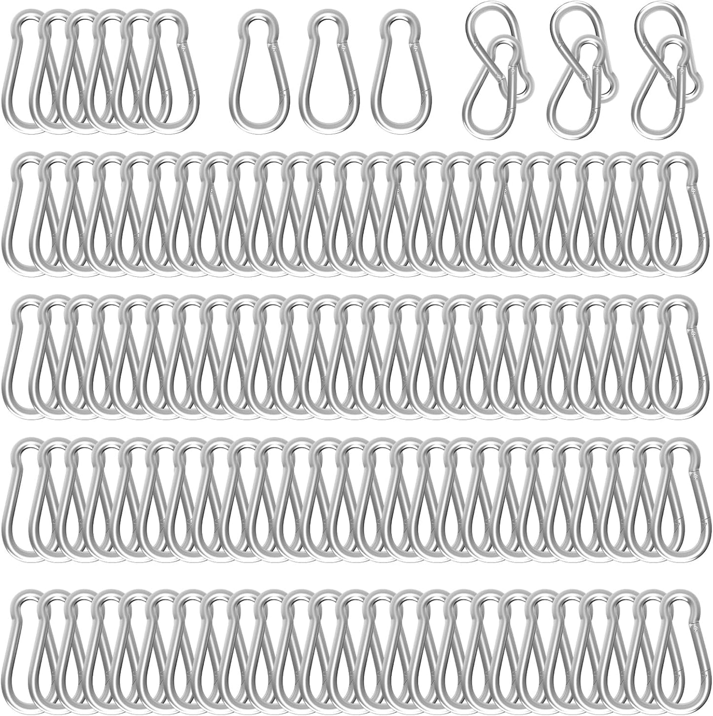 Carabiners Clip Spring Snap Hook,Heavy Duty Galvanized Steel Carabiner,Safety Quick Links Snap Hooks,Spring Clips for Swing Hammock Camping Keychain Outdoor
