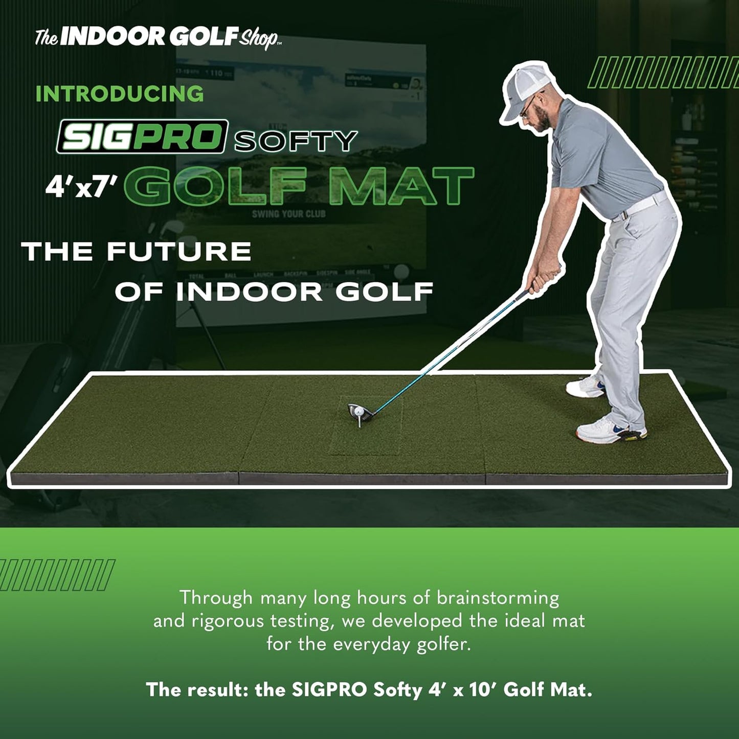 SIGPRO Softy Golf Mat - Premium Quality and Durable - for Realistic Indoor Golf Practice - Made in The USA