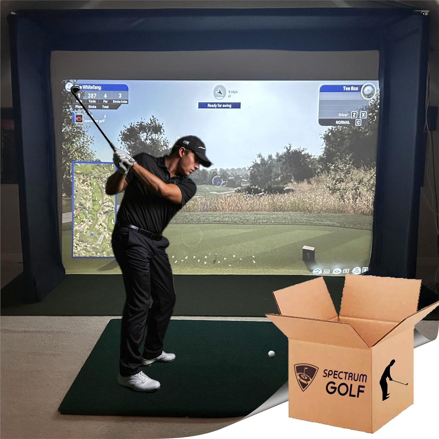SPECTRUM GOLF SIMULATORS-Golf Cage-Padded-DIY-Premium Poly Spacer Golf Screen-US Made