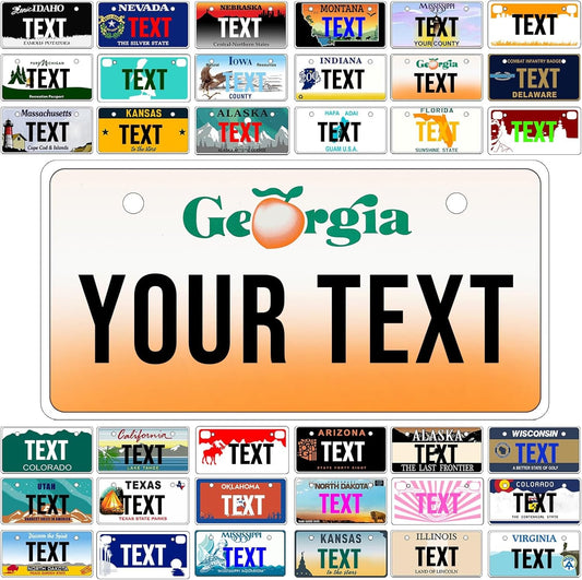 Custom Mini License Plate,Personalized Georgia Bike License Plate - Select from All 50 States,3 Sizes - Customized Customizable State Car Tag Plates for Kids Bike, Bicycle,Toy Car,4x2 Inch