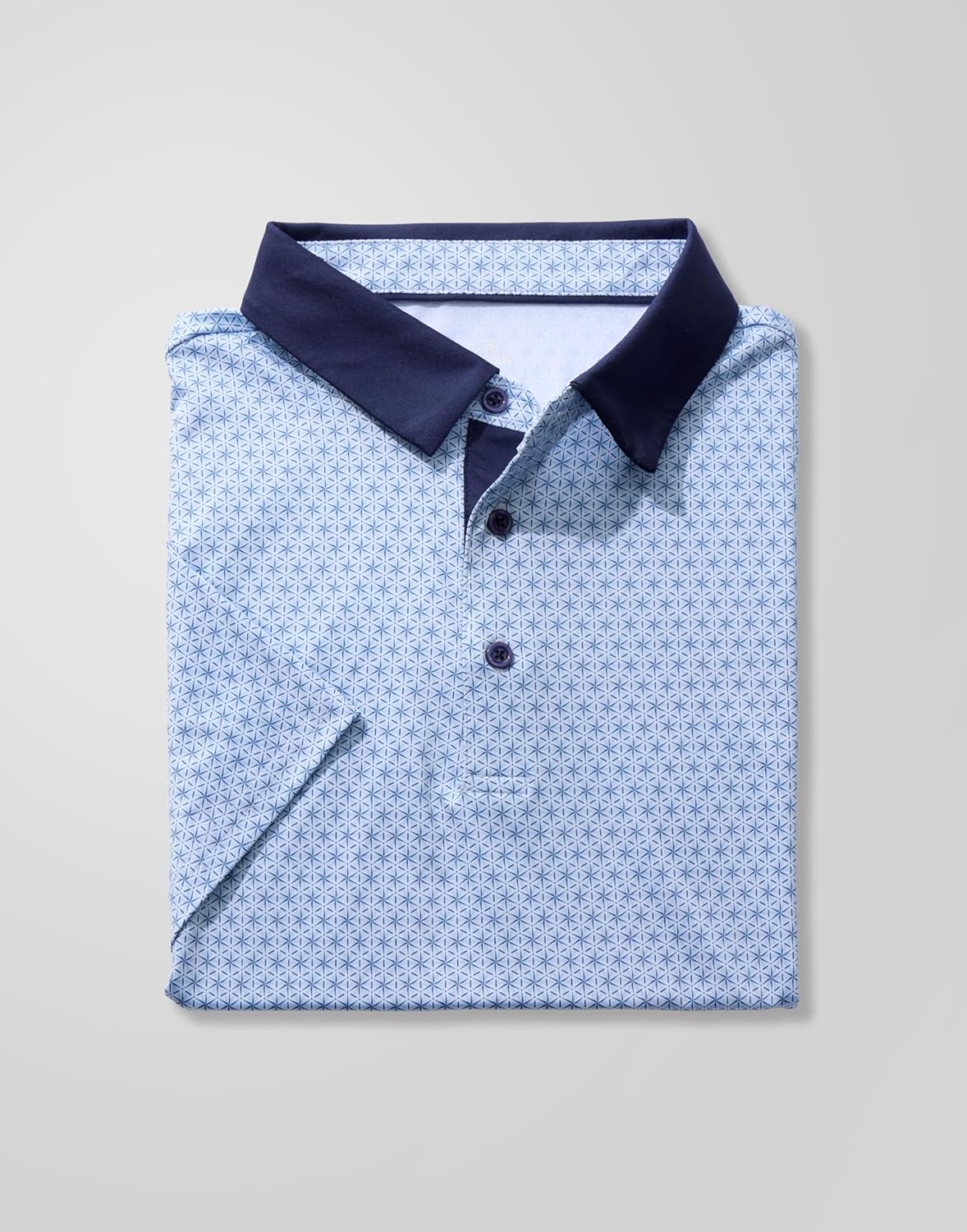 Obla Mens Golf Polo Shirts Short Sleeve Dry Fit Performance Moisture Wicking Casual Print Collared Golf Shirts for Men