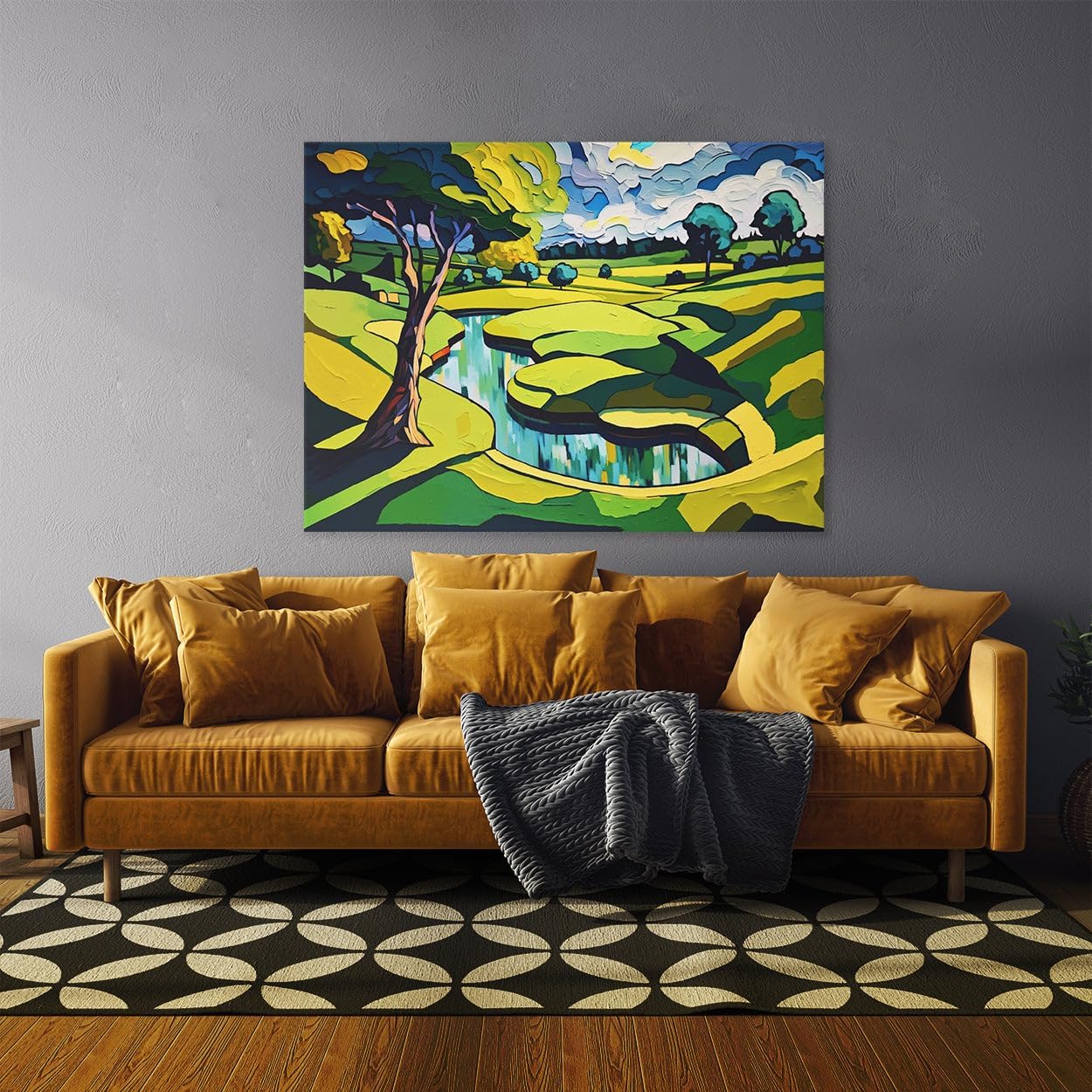 Sense Canvas Golf Course 20 Canvas Art - Home Decor Wall Art Print Poster Painting Small 16x12 / 1.5"