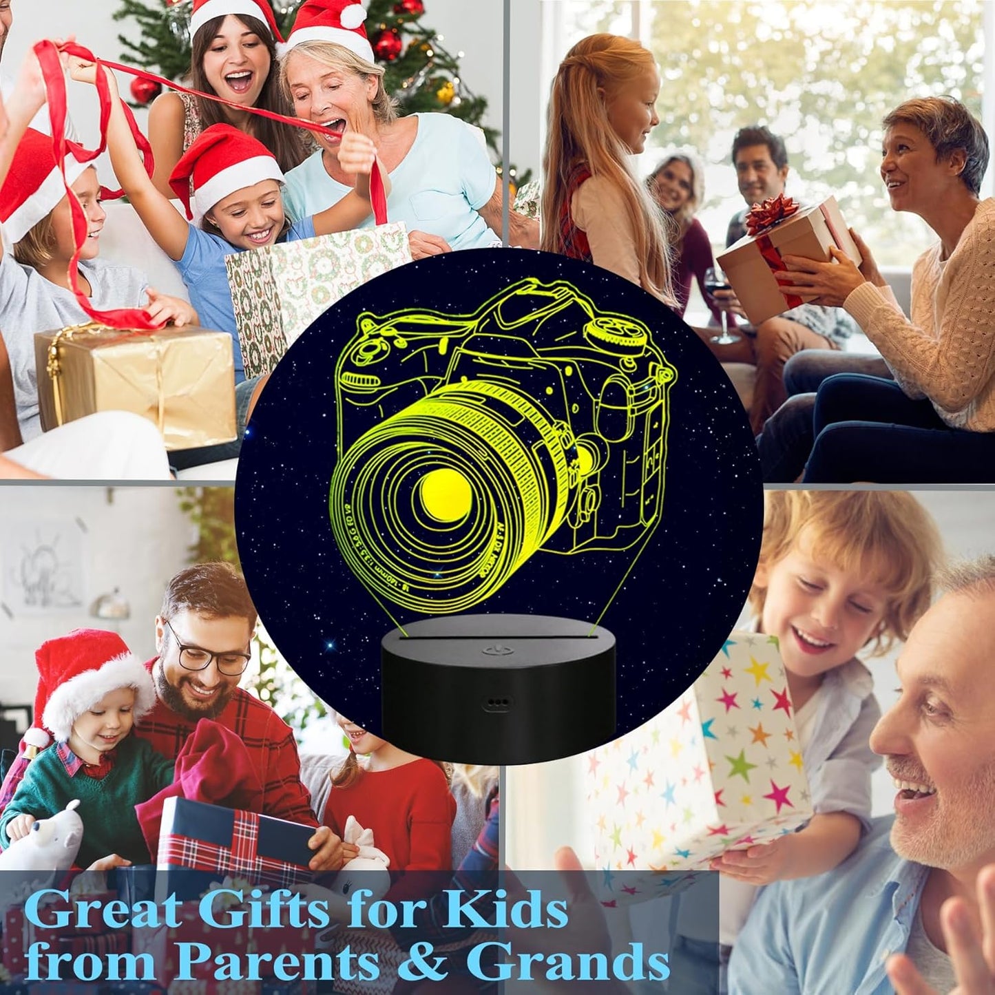 Photographer Gifts for Men, Camera 3D Night Light with Remote Control, 16 Colors Changing, Timer, Dimmable, RGB Flashing Mode, Photography Gifts Gifts for Men Women Christmas Decor