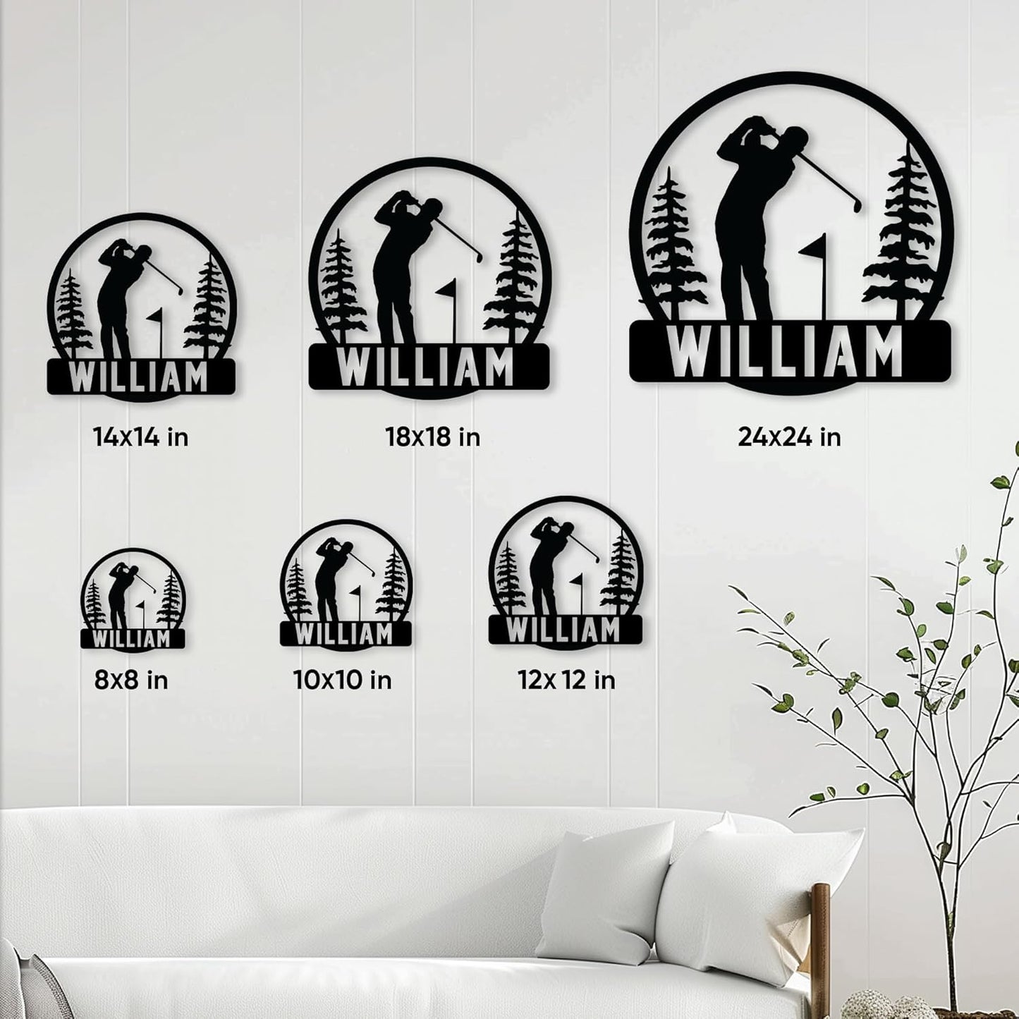 Personalized Golf Metal Sign – Custom Golfer Name Wall, Fence, Yard, Porch, Patio, Home, Office, or Man Cave Decor, Gift for Dad, Husband, Boyfriend, Son, or Golf Lover on Birthday or Holiday