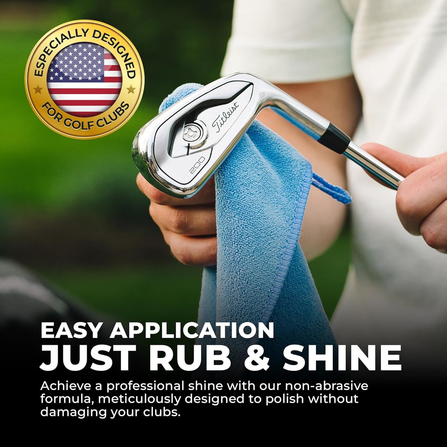 Golf Club Polish - Golf Club Head and Groove Cleaner, Rust Remover for Metal, Zinc, Aluminum, and Steel, Easy to Use Club Cleaner, Instant Rust, Scuff & Stain Remover - , Clean, Polish & Restore