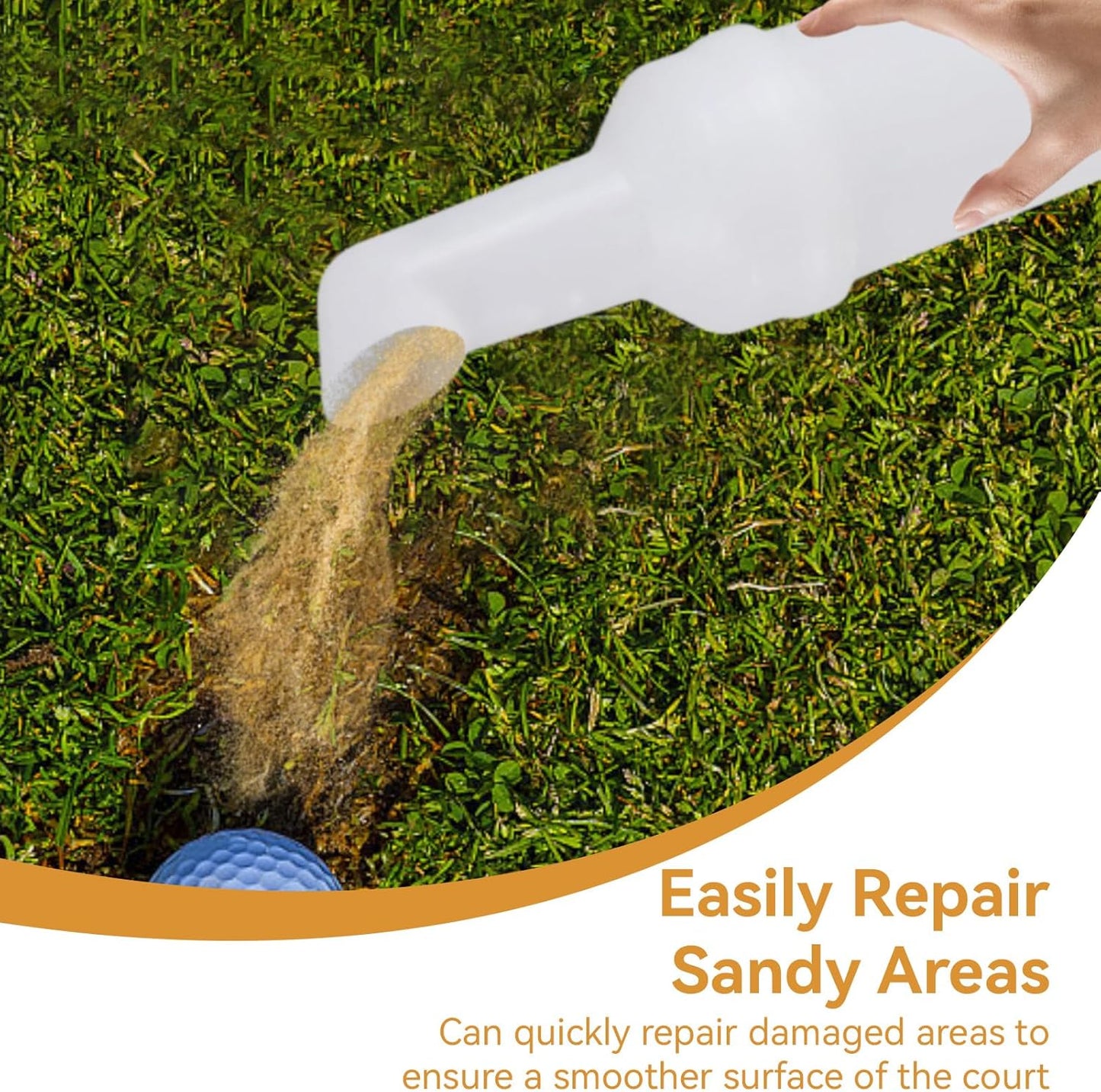 Golf Cart Sand Bottle, Golf Club Car Divot Filler Bottle Portable Universal Top Divot Filler Seed Container, No Drilling Required
