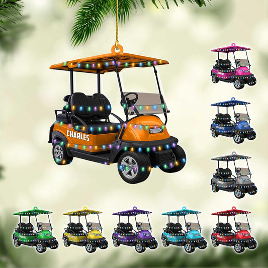 Personalized Golf Ornaments for Christmas Tree 2025 Custom Golf Christmas Ornament Golfing Bag Ornament Sports Golf Cart Ornaments Gift for Golfer Bag Golfing Lovers Hanging Decoration (G18)