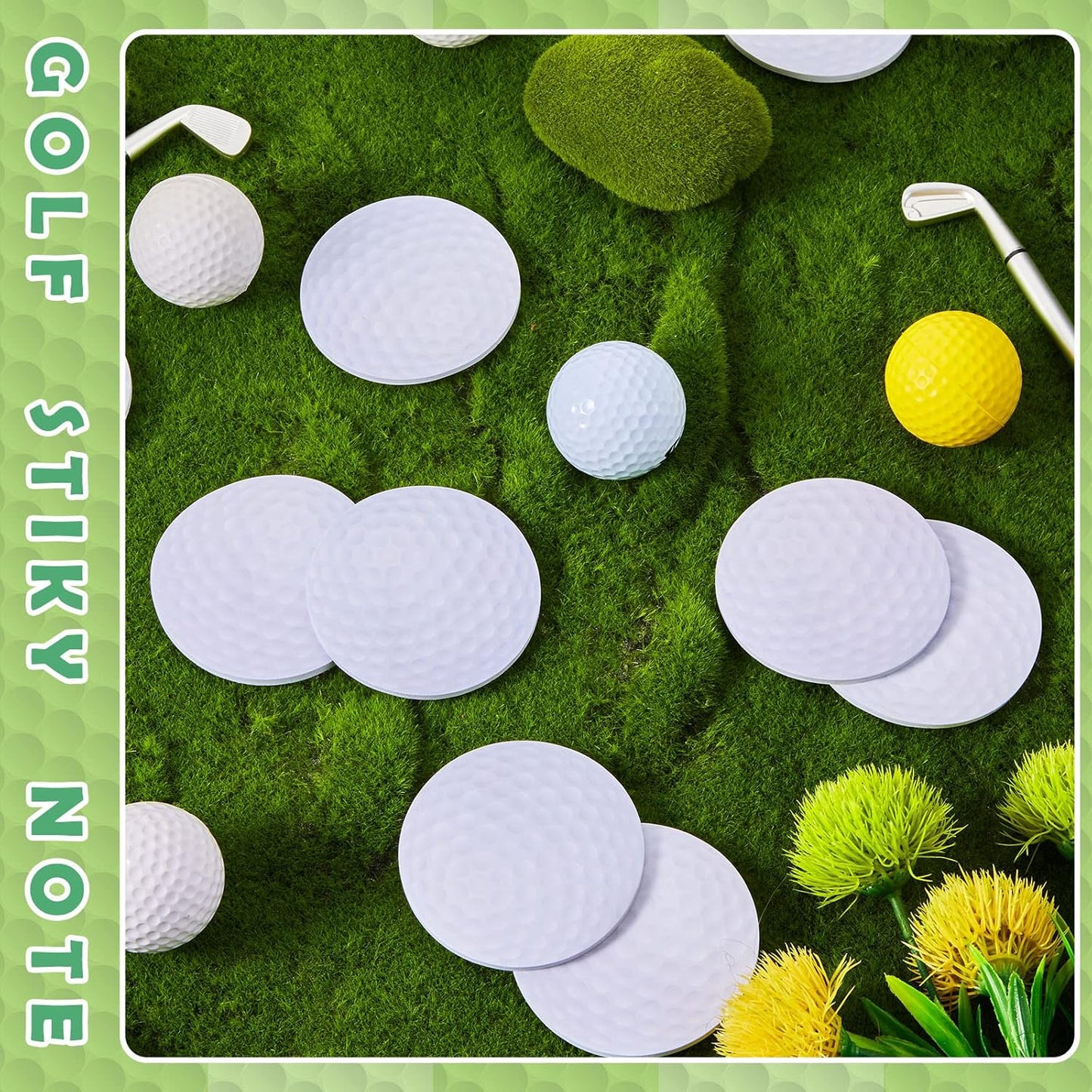 Chuangdi 48 Pcs Golf Sticky Notes Personalize Golf Ball Sticky Note Pad Ball Decoration Favors Themed Gifts for School Office Coworkers Students Stationery Party Supply