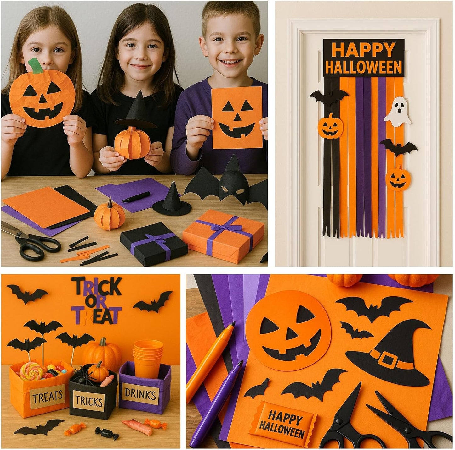 Shindel 120 Sheets Halloween Tissue Paper, 20x14 Inch Gift Wrapping Paper for Halloween DIY Crafts Gift Bags Boxes 5 Colors