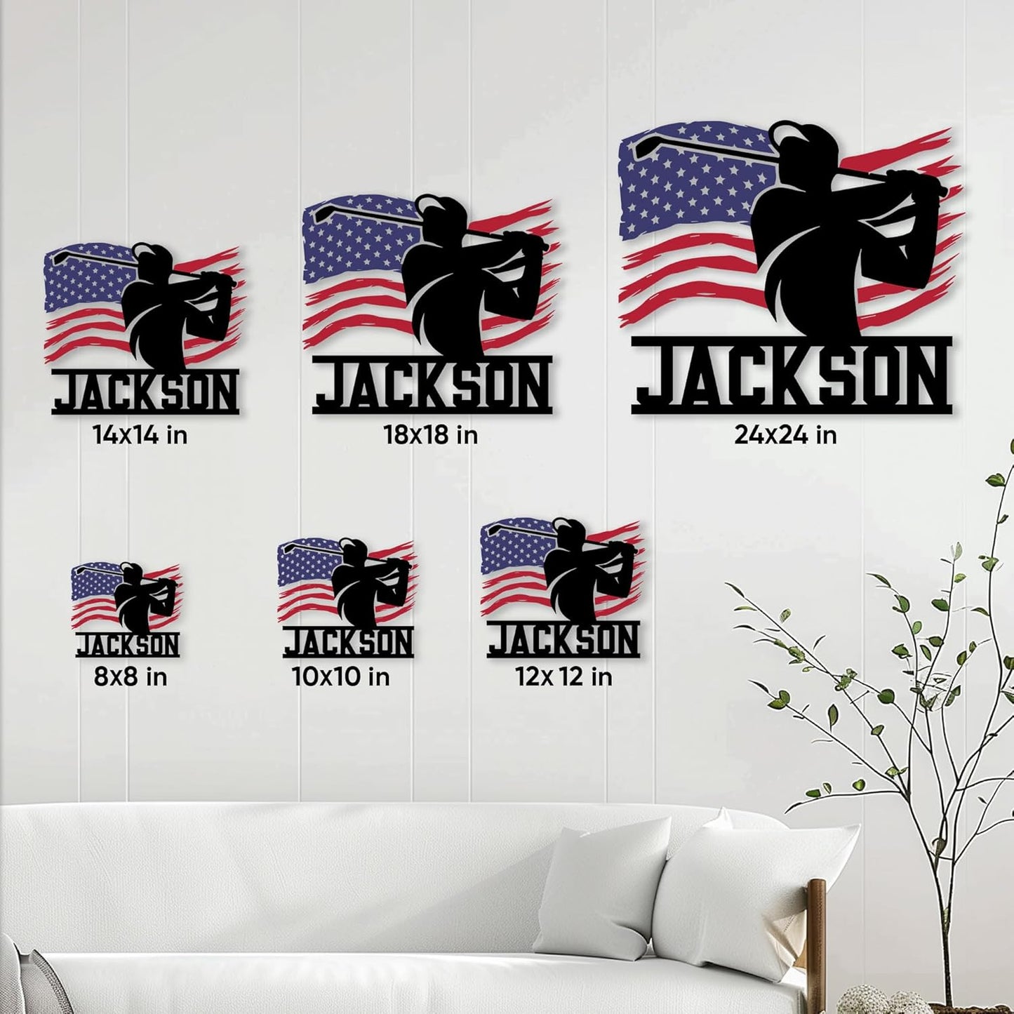 Custom Golf Metal Sign – Personalized Name Wall Decor for Porch, Yard, Clubhouse, or Room – Gift for Dad, Mom, Son, Daughter, or Coach on Birthday or Golf Celebration