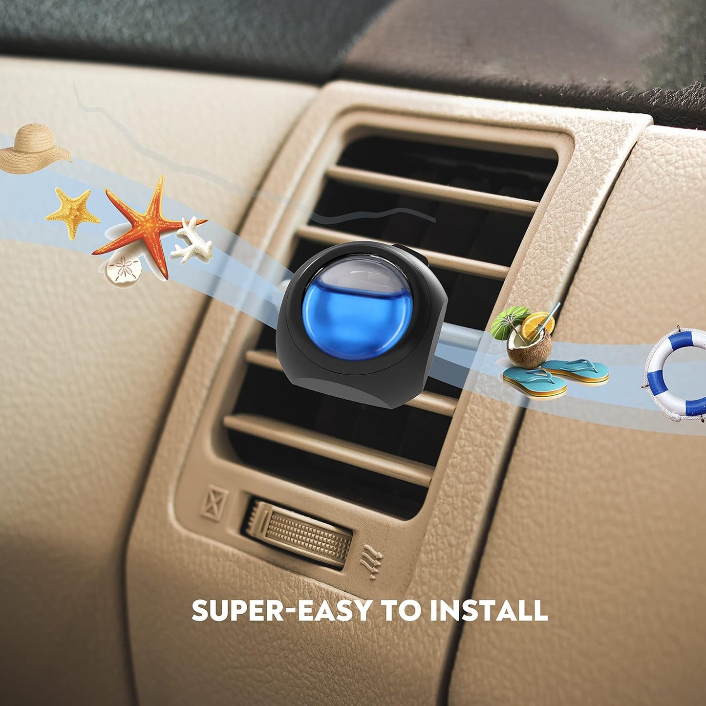 Car Air Freshener Vent Clips, 8 PK, 6 Ocean, 2 New Car Scent, Long Lasting Air Fresheners for Men & Women, Up to 240 Days, Odor Eliminator