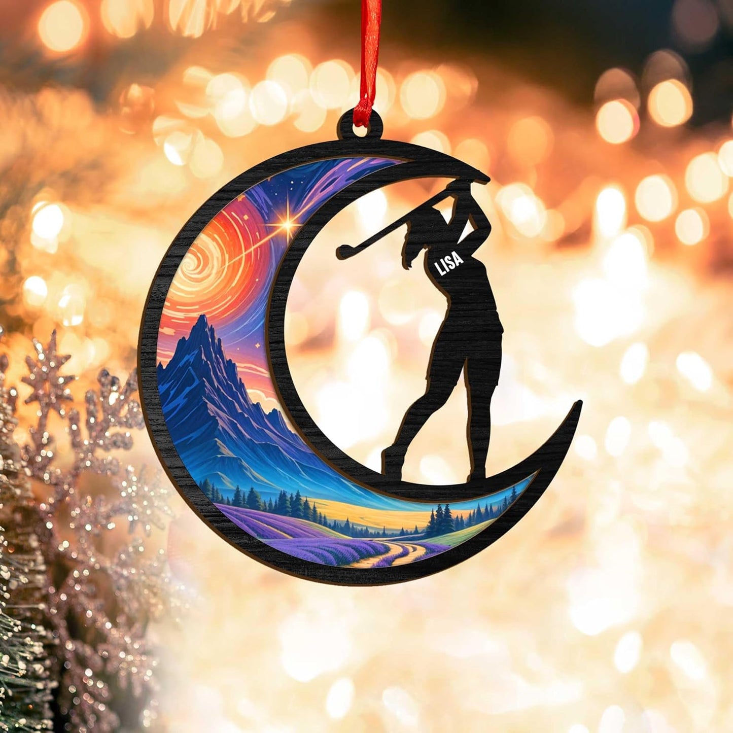 Personalized Golf Ornaments for Christmas Tree 2025 Custom Golf Christmas Ornament Golfing Bag Ornament Sports Golf Cart Ornaments Gift for Golfer Bag Golfing Lovers Hanging Decoration (G30)