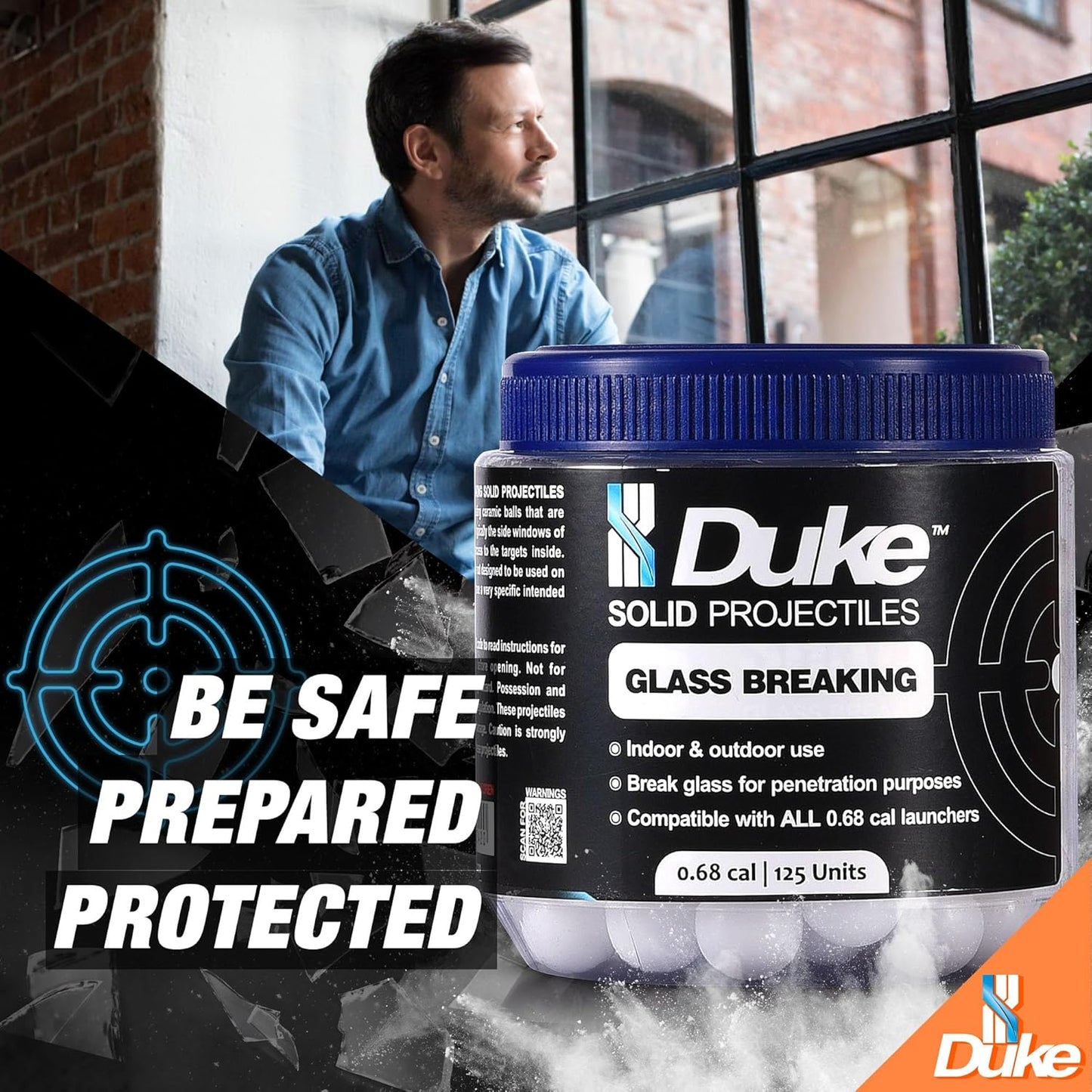 Duke Kinetic Projectiles - 68 Caliber Projectiles, 68 Cal Hard Plastic Balls Compatible with 68 Caliber Self Defense Gun, Non-Lethal for Training