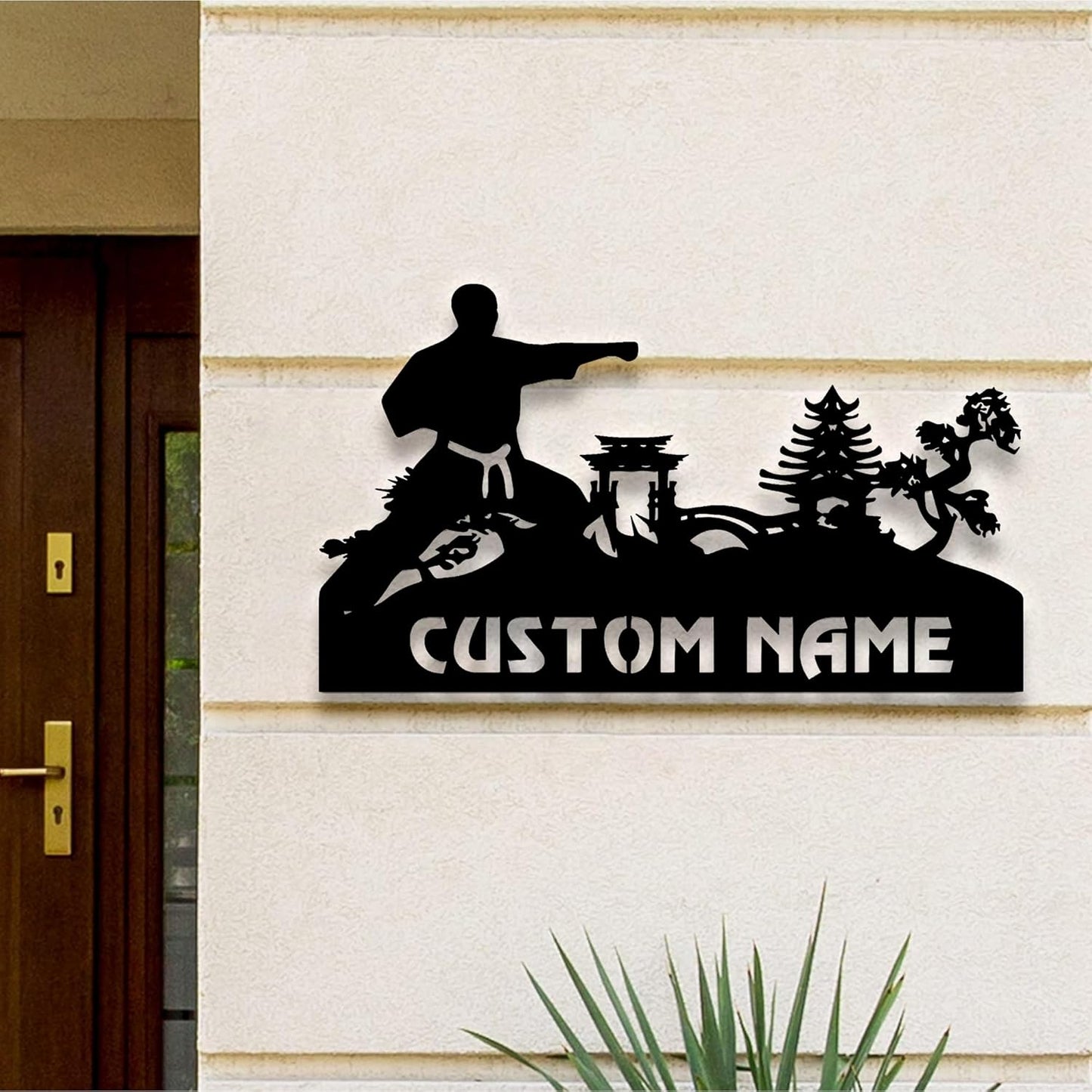 Custom Karate Punch Afcultures Metal Wall Art With LED Light, Gift For Karate Lovers, Wall Hanging, Home Decor, Birthday Gift, Christmas Gift