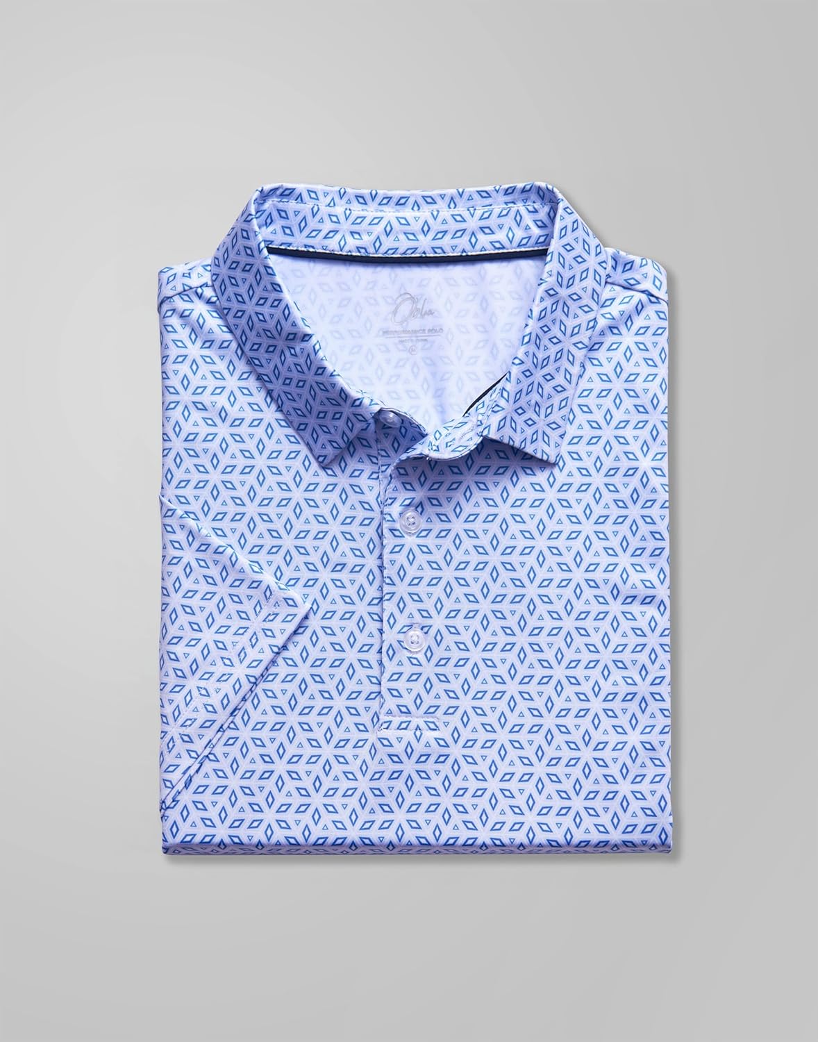 Obla Mens Golf Polo Shirts Short Sleeve Dry Fit Performance Moisture Wicking Casual Print Collared Golf Shirts for Men