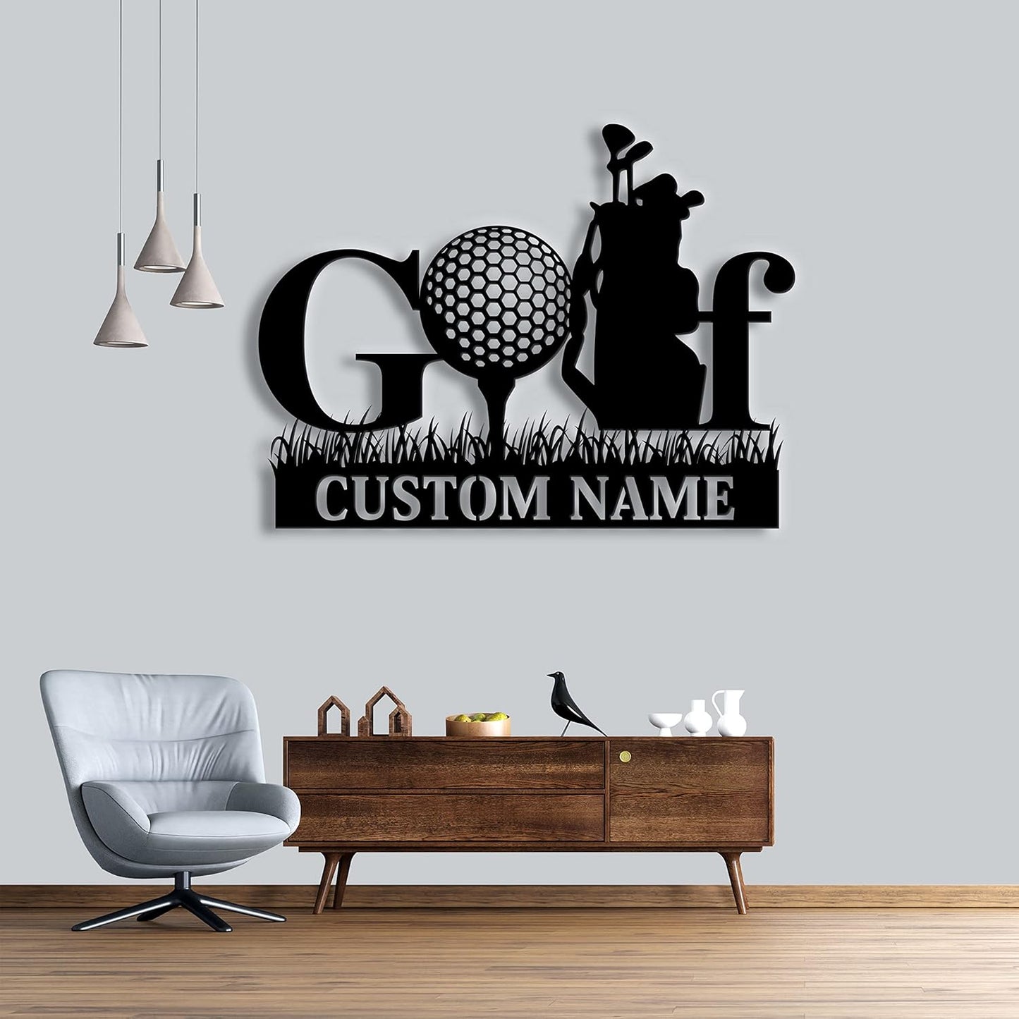 Personalized Golf Metal Sign, Custom Golf Name Monogram Sign, Golf Metal Wall Art, Custom Golf Monogram Wall Decor, Personalized Golf Gift, Gift For Dad, Son, Sports Lovers, Christmas Gift