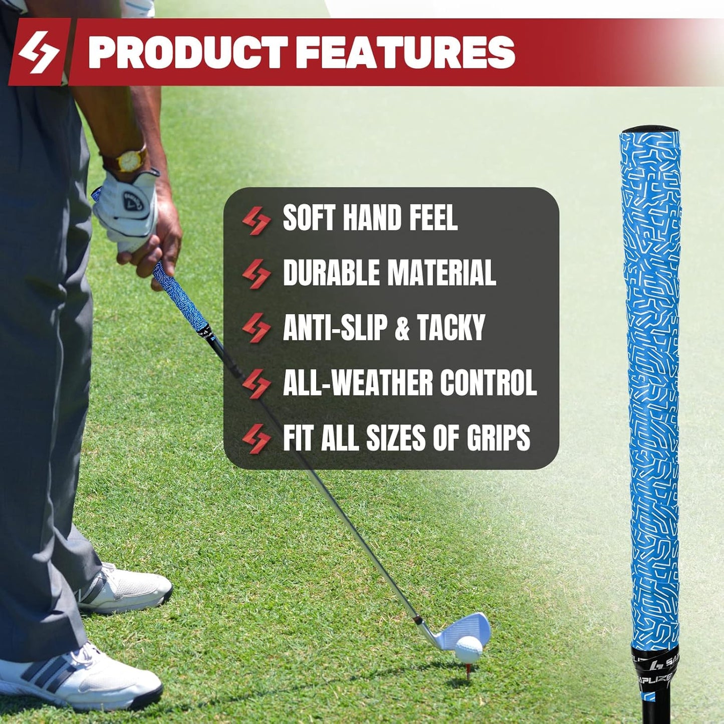 SAPLIZE Golf Grip Wrapping Tapes, 3 Or 15 Pack Tacky PU Overgrip Tapes, New Regripping Solution for Golf Club Grips