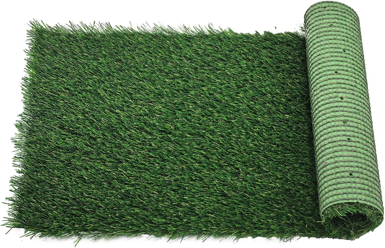 Artificial Grass Rug Outdoor Indoor,1.5 in Thick,Fake Grass Carpet Synthetic Turf Rug Realistic Turf Rug for Garden,Balcony,Patio with Drainage Holes (5FTX8FT)