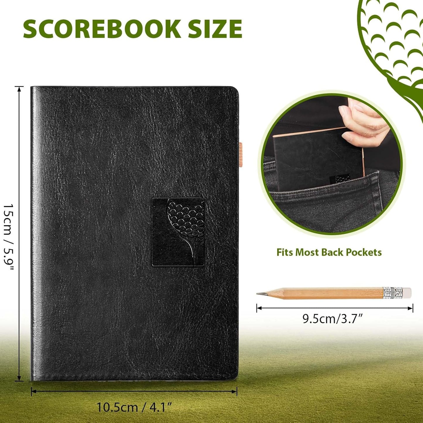Set for Dad Includes Golf Scorecard Book, Bag Tag with 5 Tees & Golf Club-Shaped Pen - Funny Birthday Present from Daughter, Son or Kids,Best Dad by Par