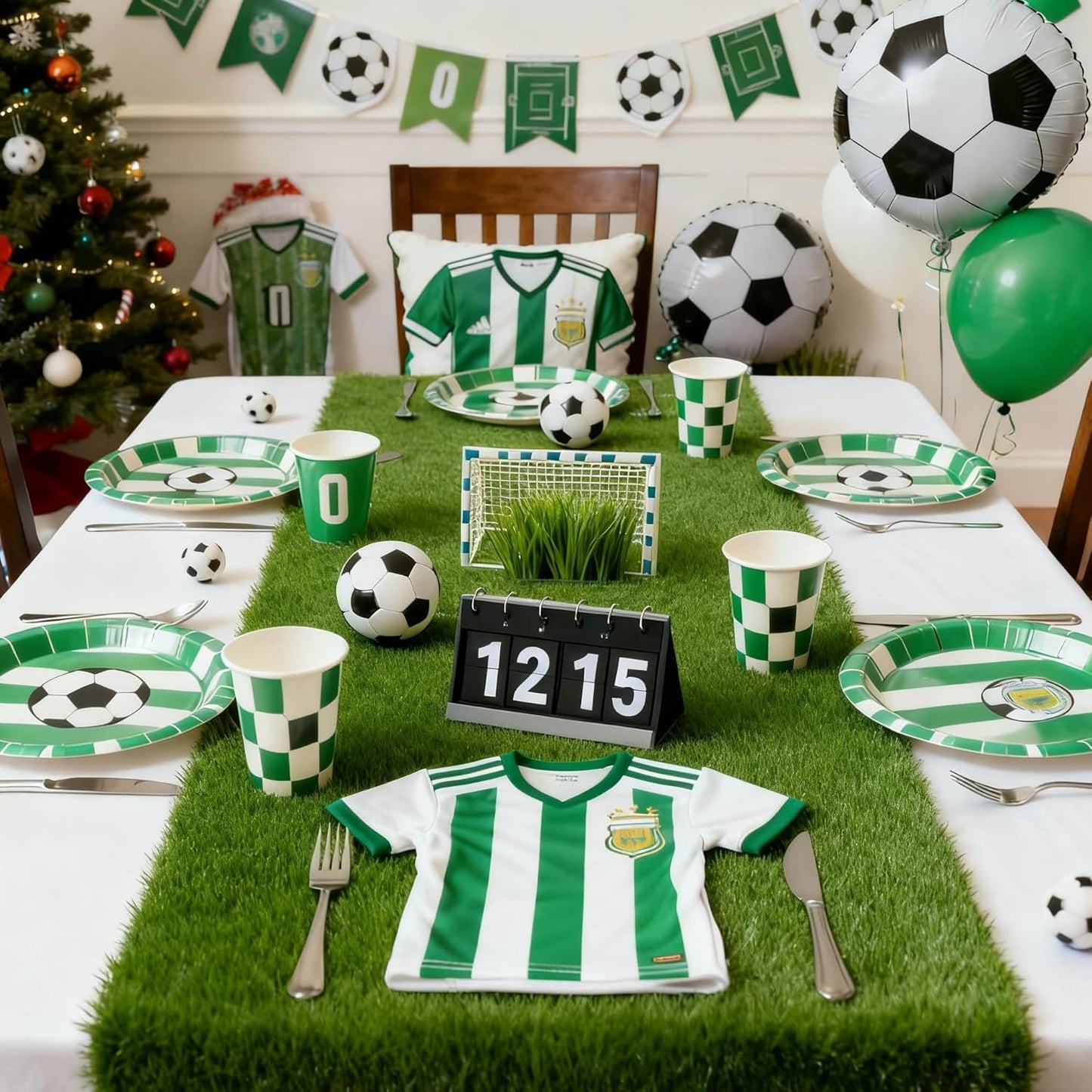 XLX TURF Artificial Grass Table Runner 12 x 36 Inches for Christmas Football Golf Party Decorations - Green Fake Grass Turf Table Runner Wedding Tabletop Baby Shower