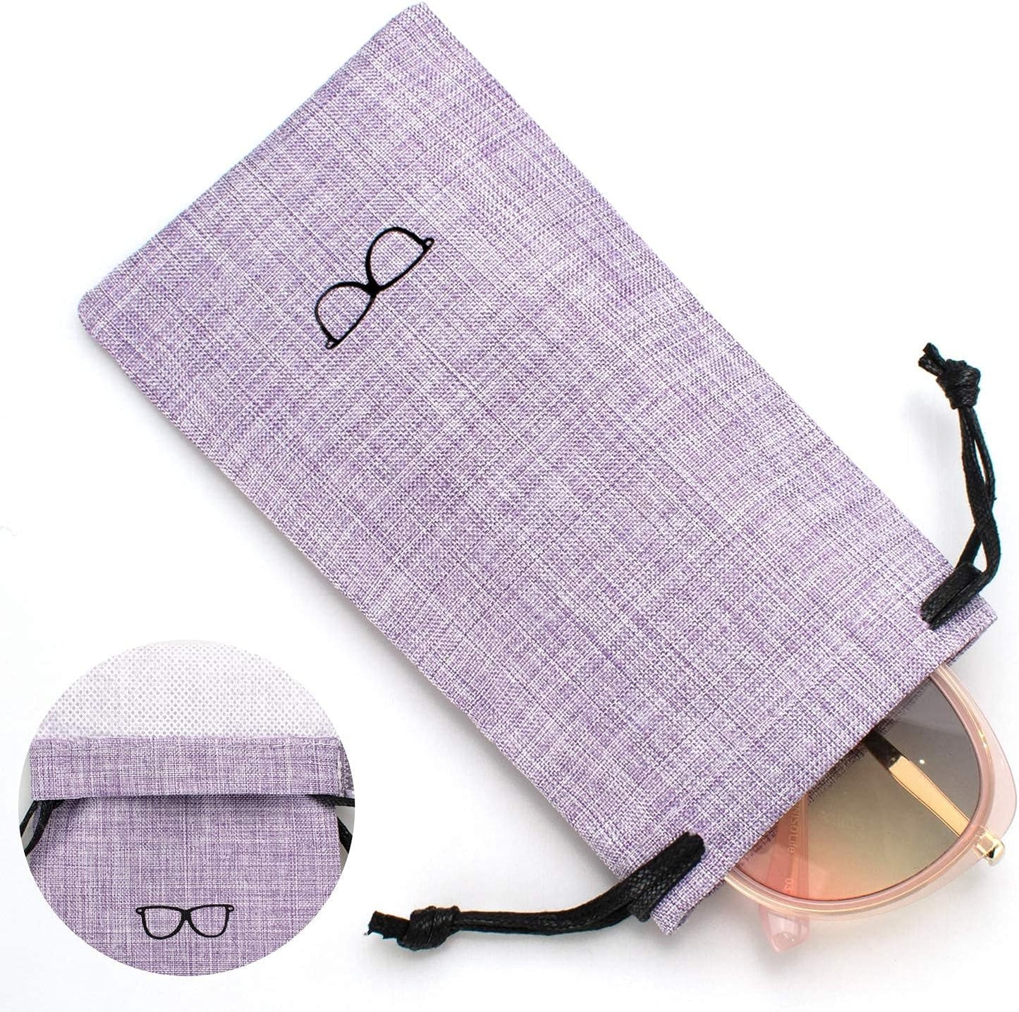 Vemiss Hard Shell Eyeglasses Cases, Linen Fabrics Protector Sunglasses Case, Large Glasses Case
