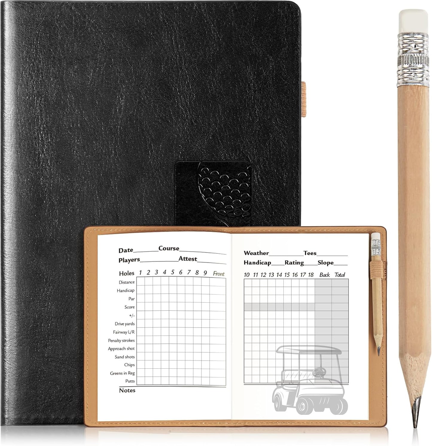 Set for Dad Includes Golf Scorecard Book, Bag Tag with 5 Tees & Golf Club-Shaped Pen - Funny Birthday Present from Daughter, Son or Kids,Best Dad by Par