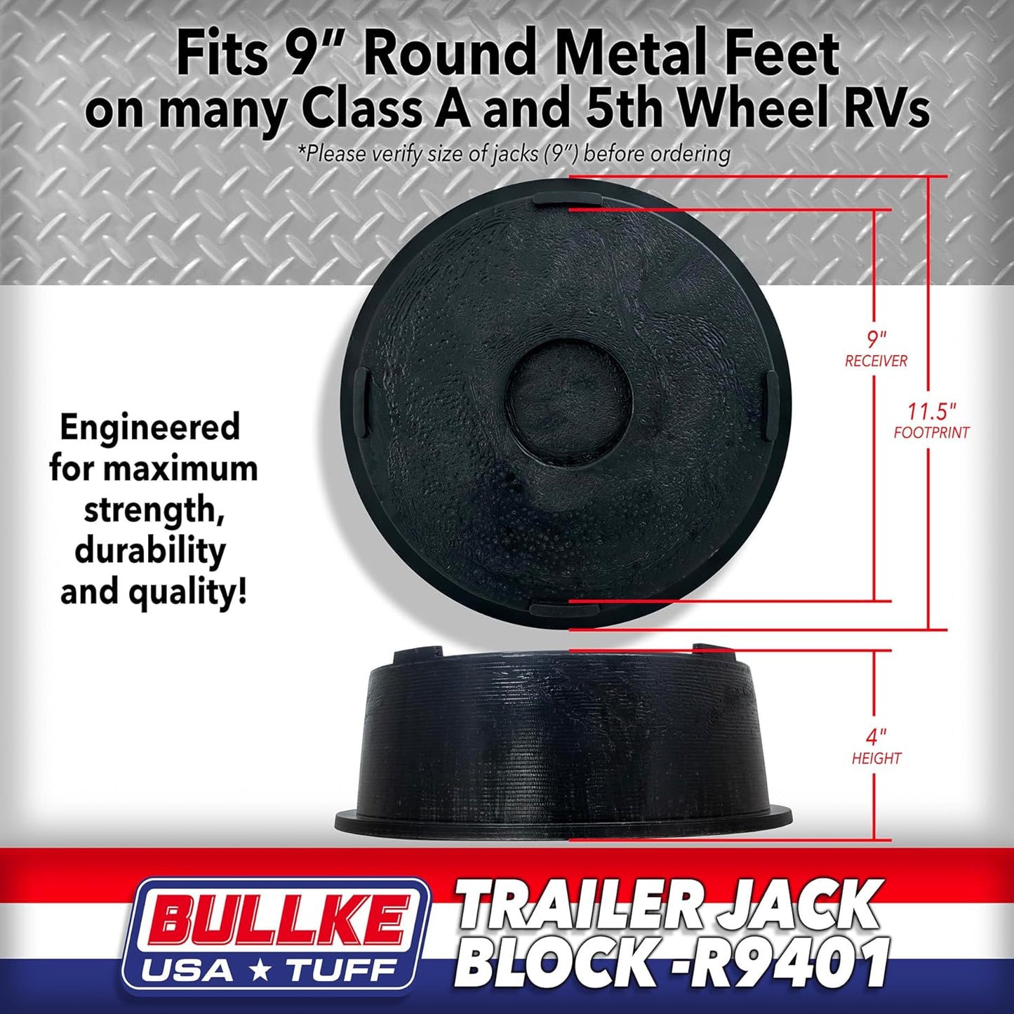 USA-Made Trailer Leveling Blocks - for RV and Camper, Heavy Duty Jack Pads, Stabilizing Blocks, UV Resistant Recycled Plastic Leveling Blocks for RVS (5)