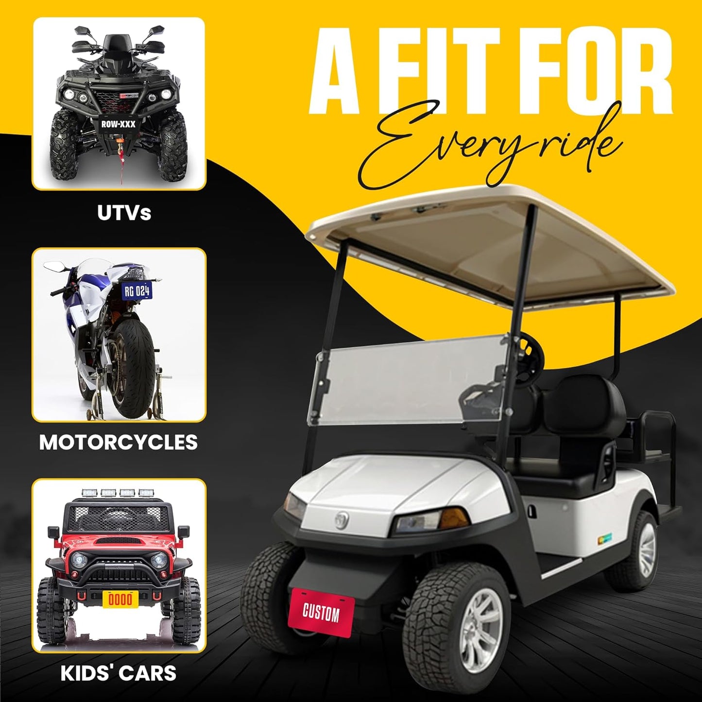 Custom Motorcycle License Plate - Custom Mini License Plate - Utv License Plate - Motorcycle Plate - ATV License Plate - Golf Cart License Plate - 7 x 4 - Choose Colors - Rust Free - Made in USA