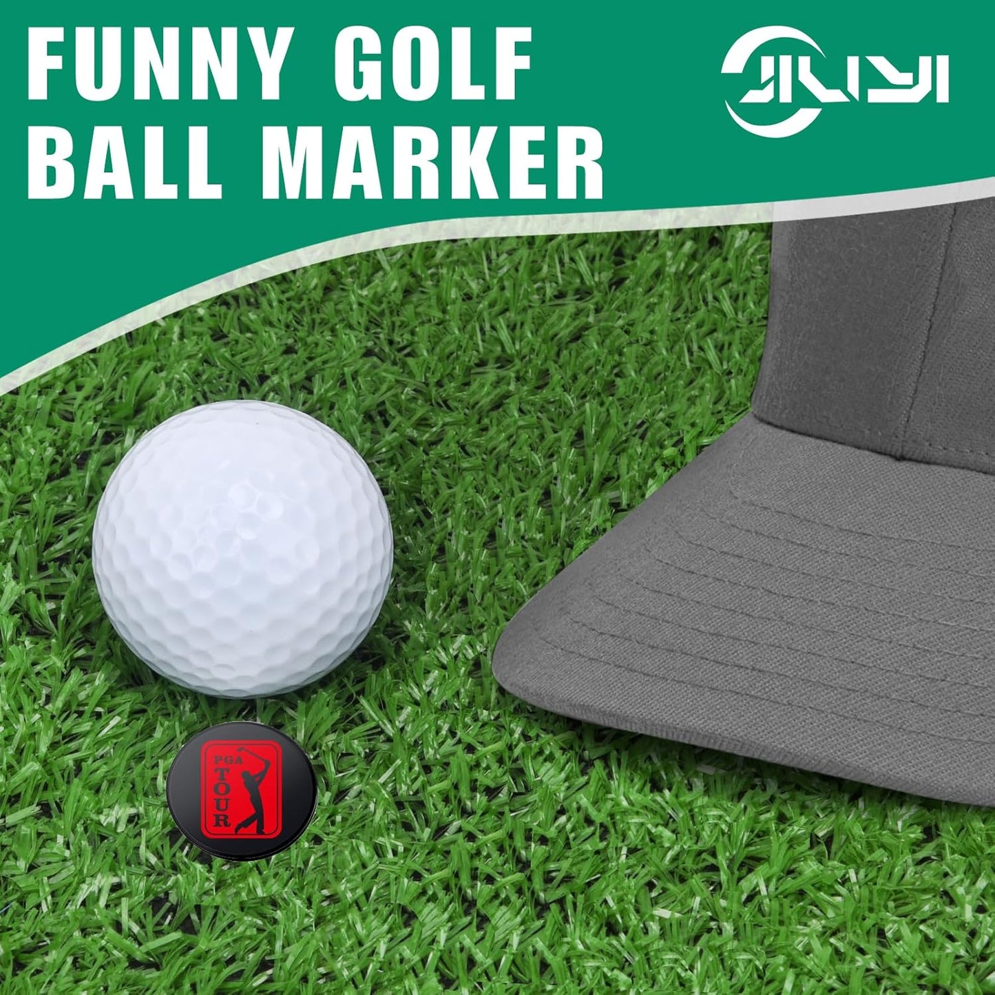 Golf Ball Marker Hat Clip, Funny Golf Accessories, Golf Gifts for Men 25 MM