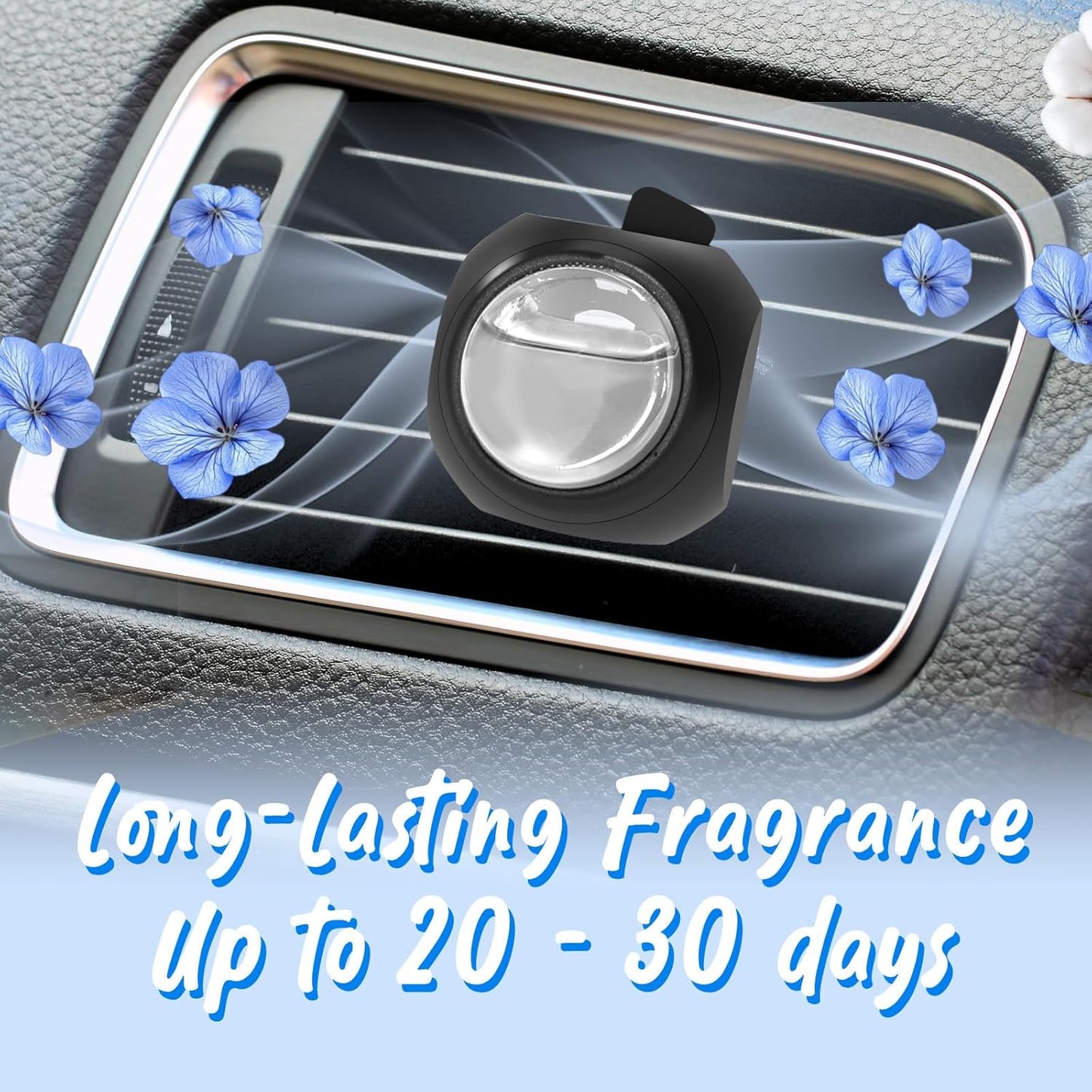 Car Air Freshener Vent Clips, 8 Pack, Provides Long-Lasting Scent, Up to 240 Days (Linen)