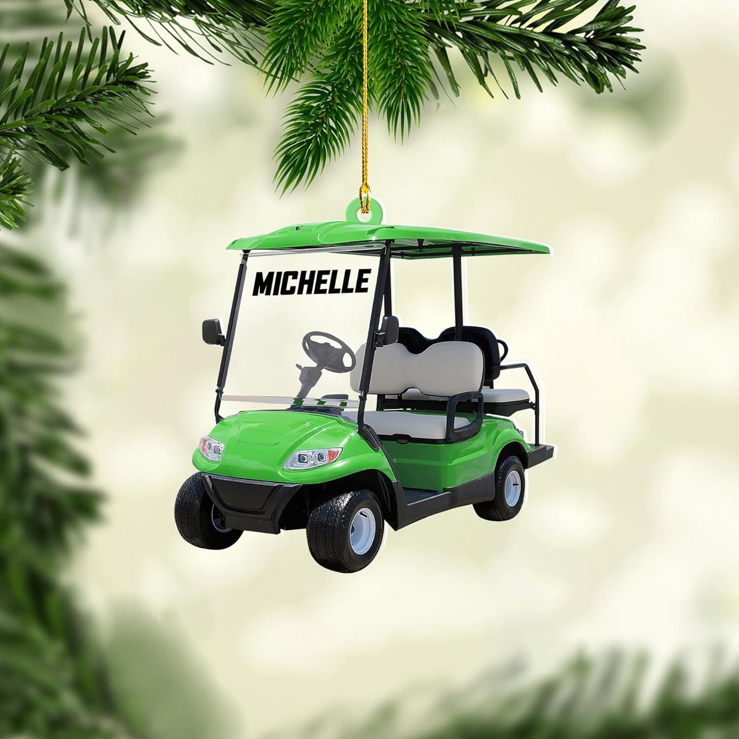 Personalized Golf Ornaments for Christmas Tree 2025 Custom Golf Christmas Ornament Golfing Bag Ornament Sports Golf Cart Ornaments Gift for Golfer Bag Golfing Lovers Hanging Decoration (G17)