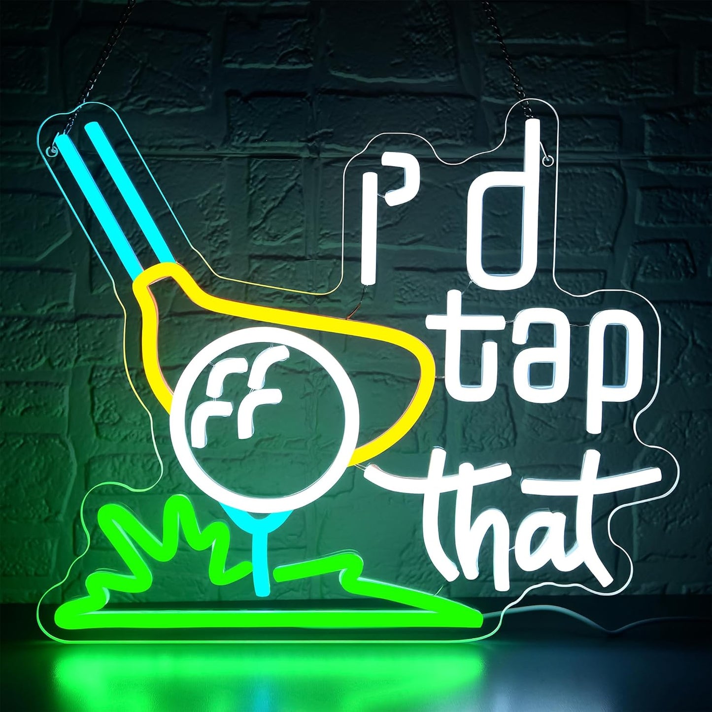Golf Neon Sign for Wall Decor Golf Neon Light for Man Cave Putter LED Light Up Sign for Club Bedroom Shop Party Game Room Bar Sport Wall Decor,Christmas Gifts for Golfer Size14.5 * 12.5inches(JTD288)