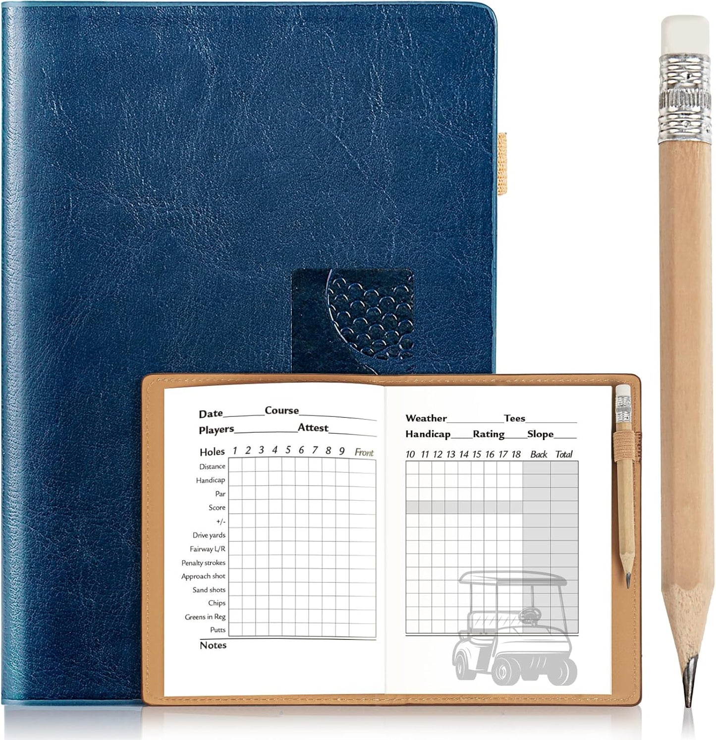 Set for Dad Includes Golf Scorecard Book, Bag Tag with 5 Tees & Golf Club-Shaped Pen - Funny Birthday Present from Daughter, Son or Kids,Best Dad by Par