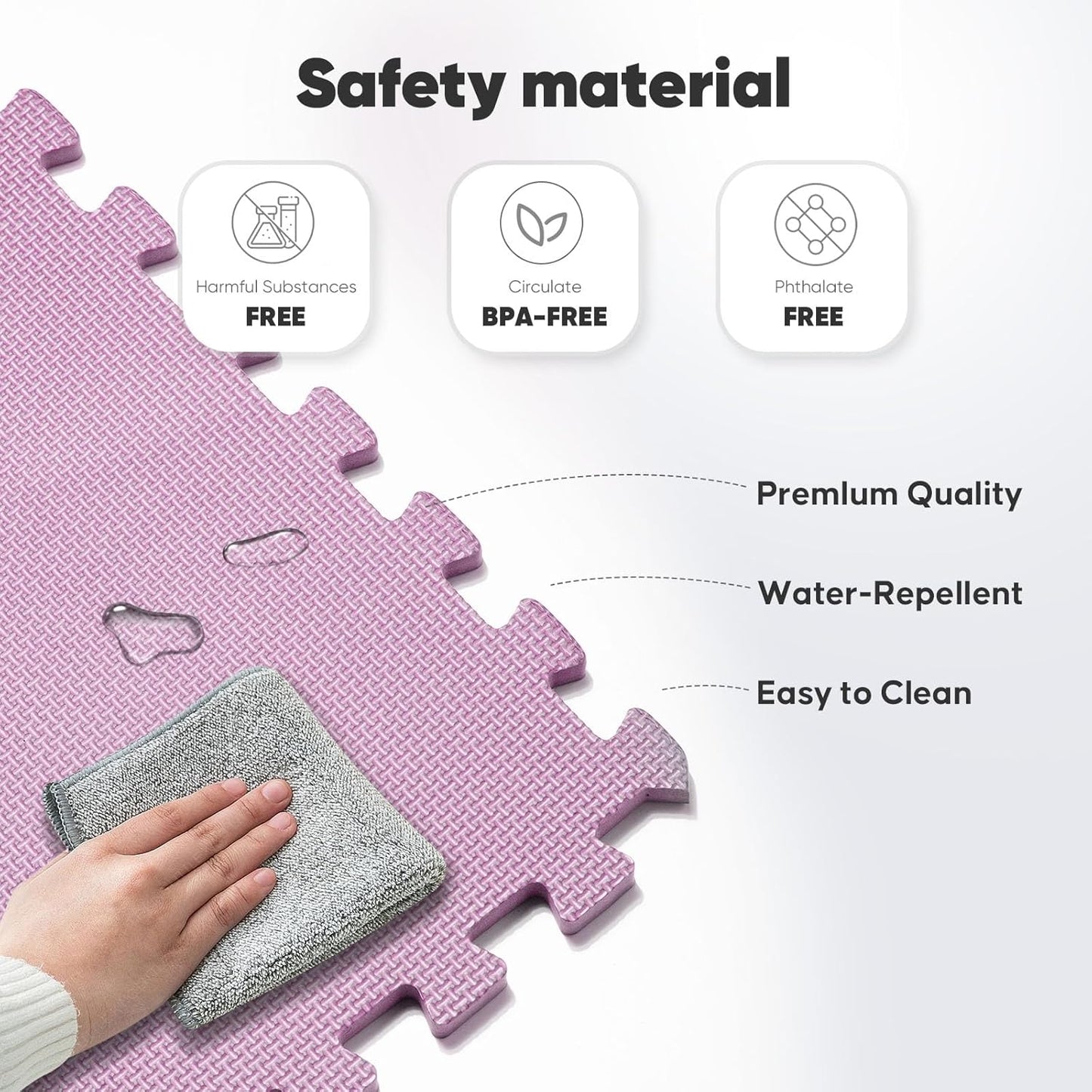 Home Gym Mat, Puzzle Exercise Mat, EVA Interlocking Foam Floor Tiles for Home Workout Equipment and Kids' Play Areas - Blue, 24 in x 24 in x ½ in - (Pink, 32 Pack(128 SQ FT))