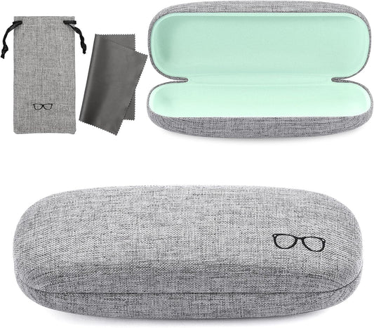 Vemiss Hard Shell Eyeglasses Cases, Linen Fabrics Protector Sunglasses Case, Large Glasses Case