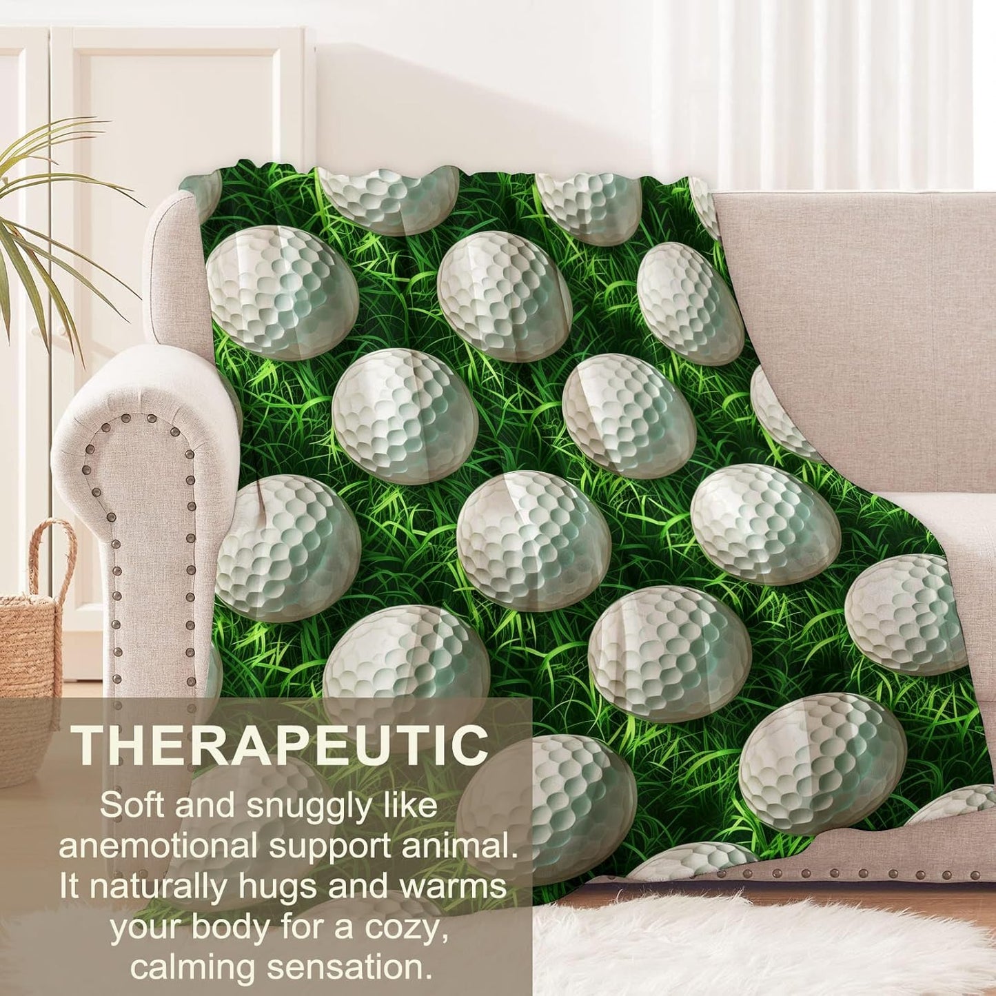 Golf Blanket for Women Men, Flannel Golf Blankets Gifts, Golf Course Throw Blanket for Sofa Couch Bed Living Room Soft Warm Cozy Golf Decor 80" x 60"