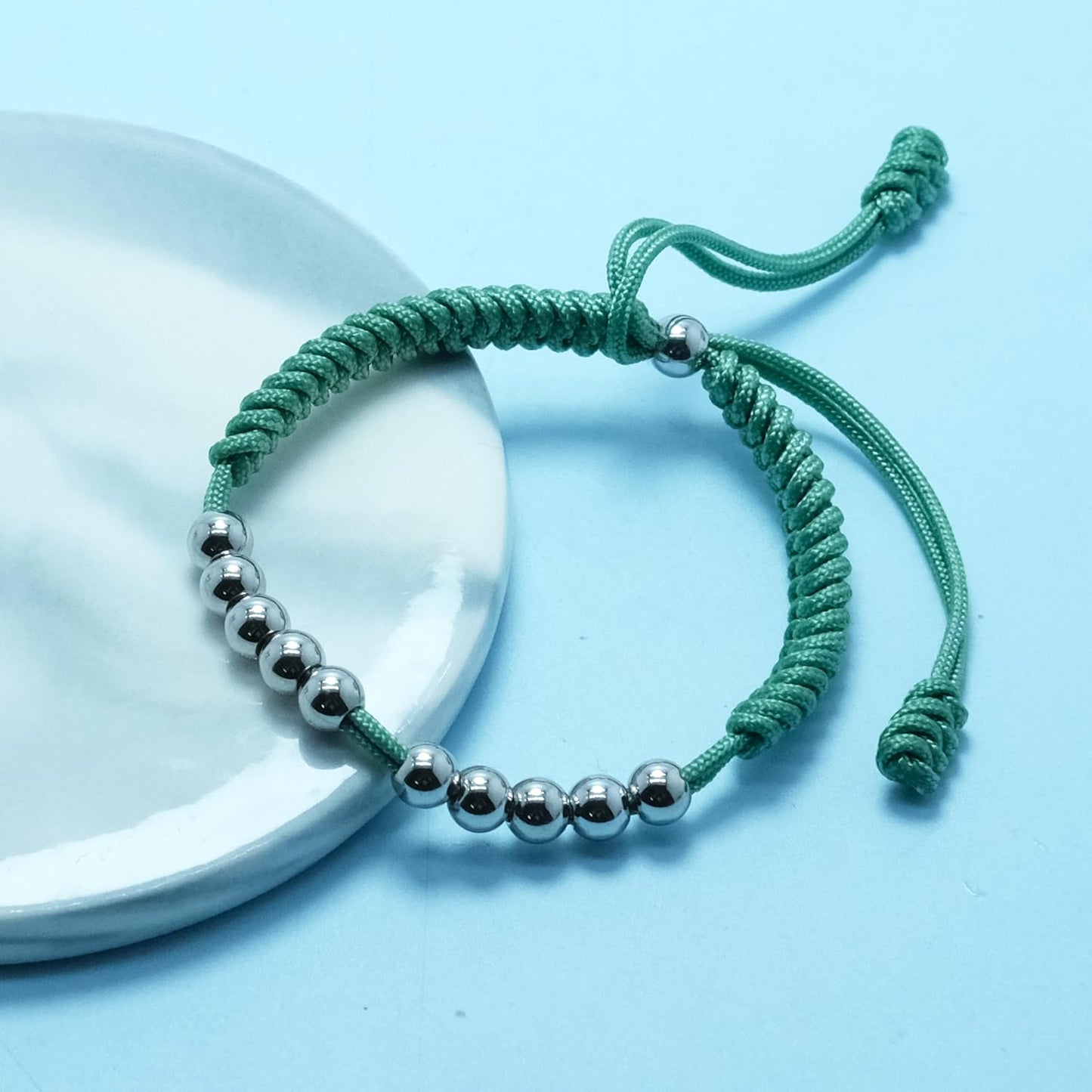 LAMIBEE Premium Golf Stainless Steel 10 Bead Score Counter Bracelet, Golf Stroke Count Bracelet, Resizable Easy Adjust Golf Round Scoring Tracker, Durable Stylish Golf Accessory