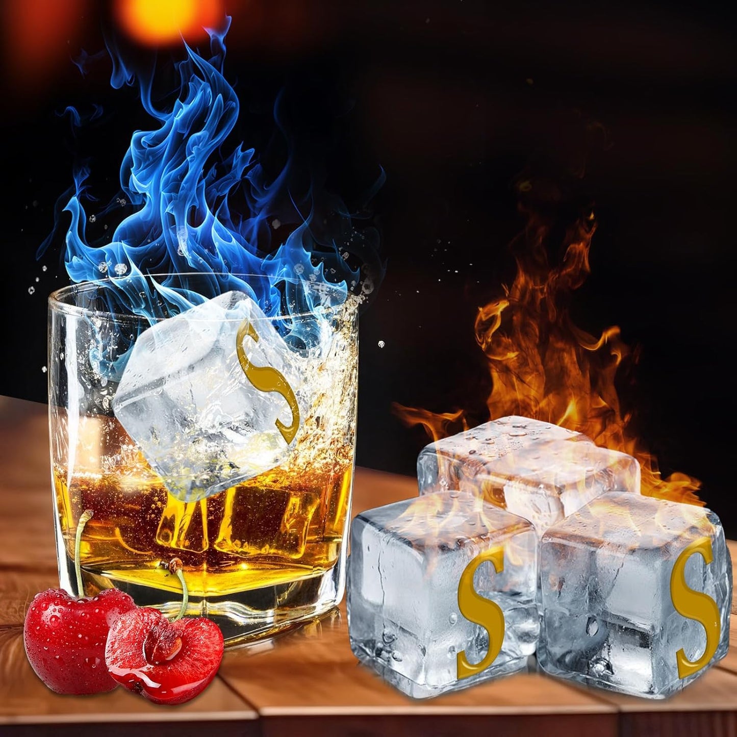 6 Pcs 2" Letter Silicone Personalized Ice Cube Mold,Personalized Ice Mold with 2mm Depth,Create Unique Whiskey Ice Cubes in Style with our Customizable Ice Mold (Letter B)