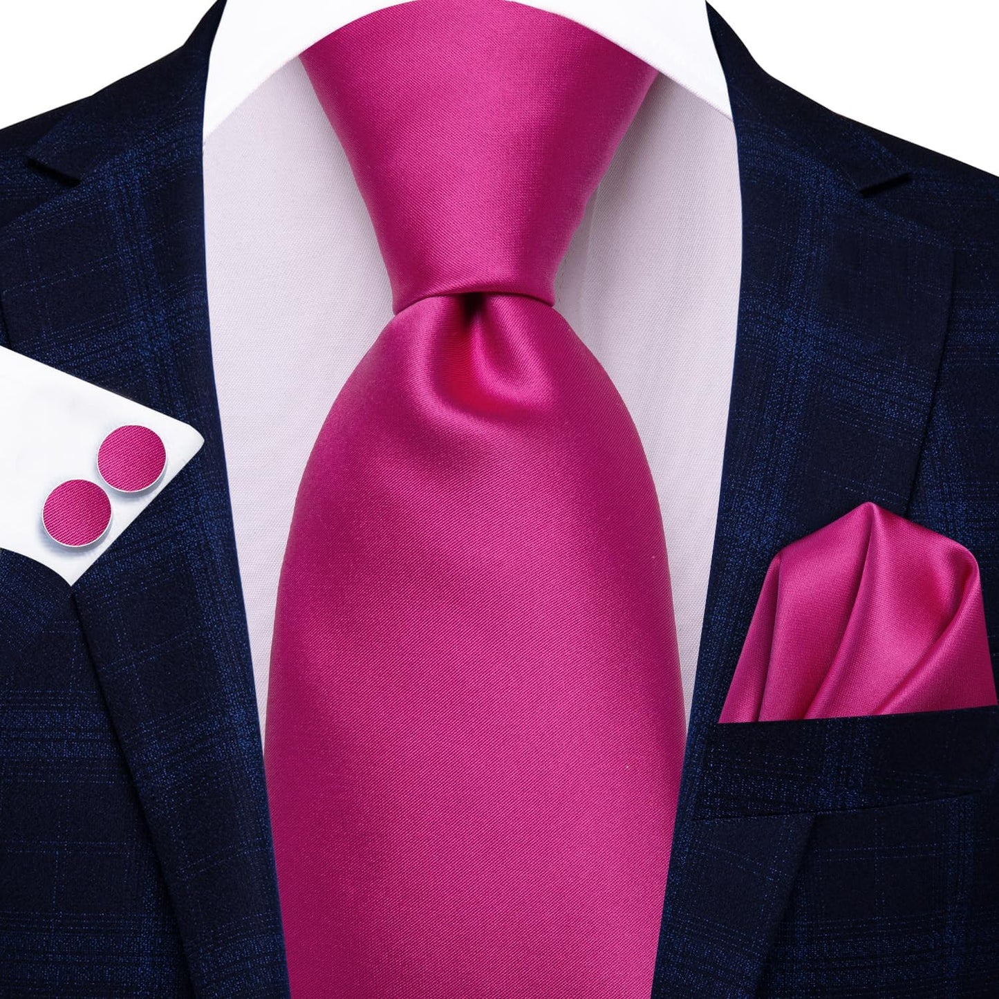 Hi-Tie Men 63inches Tie Set Extra Long Necktie Paisley Tie Pocket Suqare Cufflinks Big and Tall Men Tie