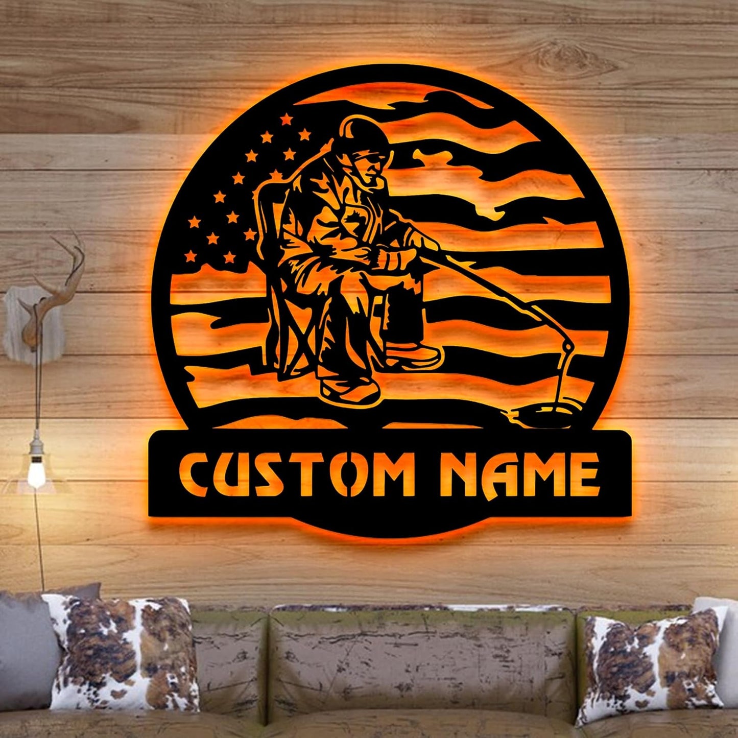 Custom Ice Fishing Metal Wall Art, Personalized Ice Fishing Name Sign Decoration For Room, Afcultures Metal Sign, Wall Hanging, Home Decor, Birthday Gift, Christmas Gift