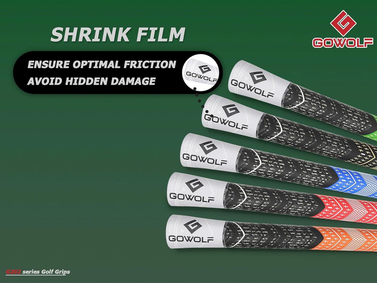 Gowolf Golf Grips Cord Rubber Multi-compound Golf Driver Irons Club 13pcs Golf Grips Colored Top Cover SL02 Pro with Free 15 Tapes